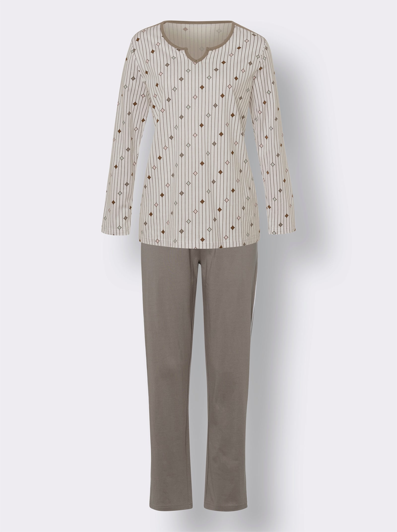 Pyžamo s grafickým vzorem - ecru-šedá