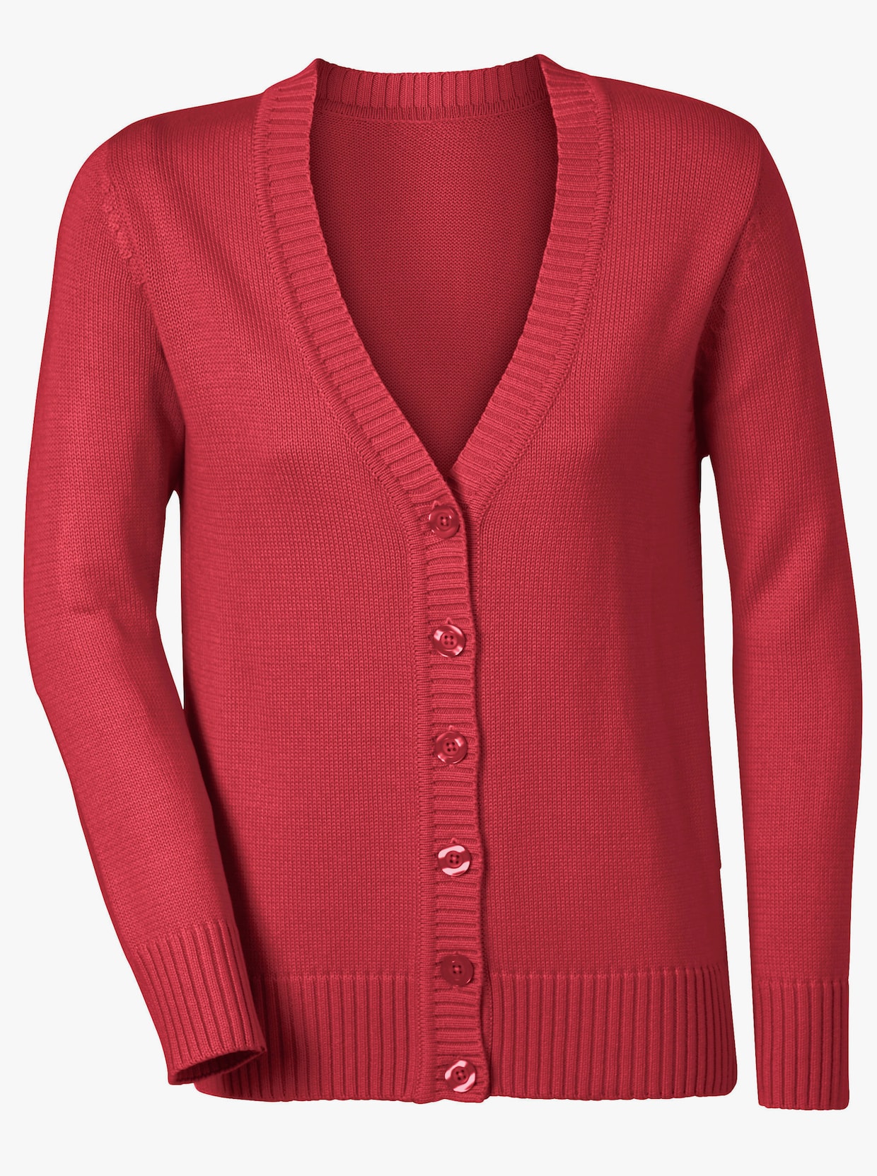 Veste en tricot - rouge corail