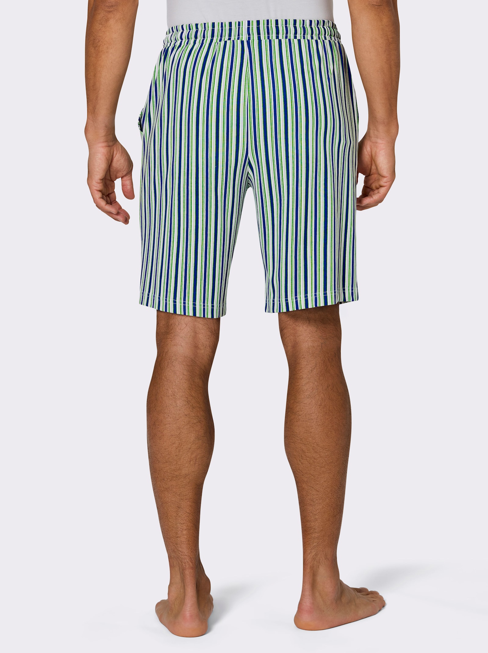 Hose kurz - royalblau-apfel-gestreift