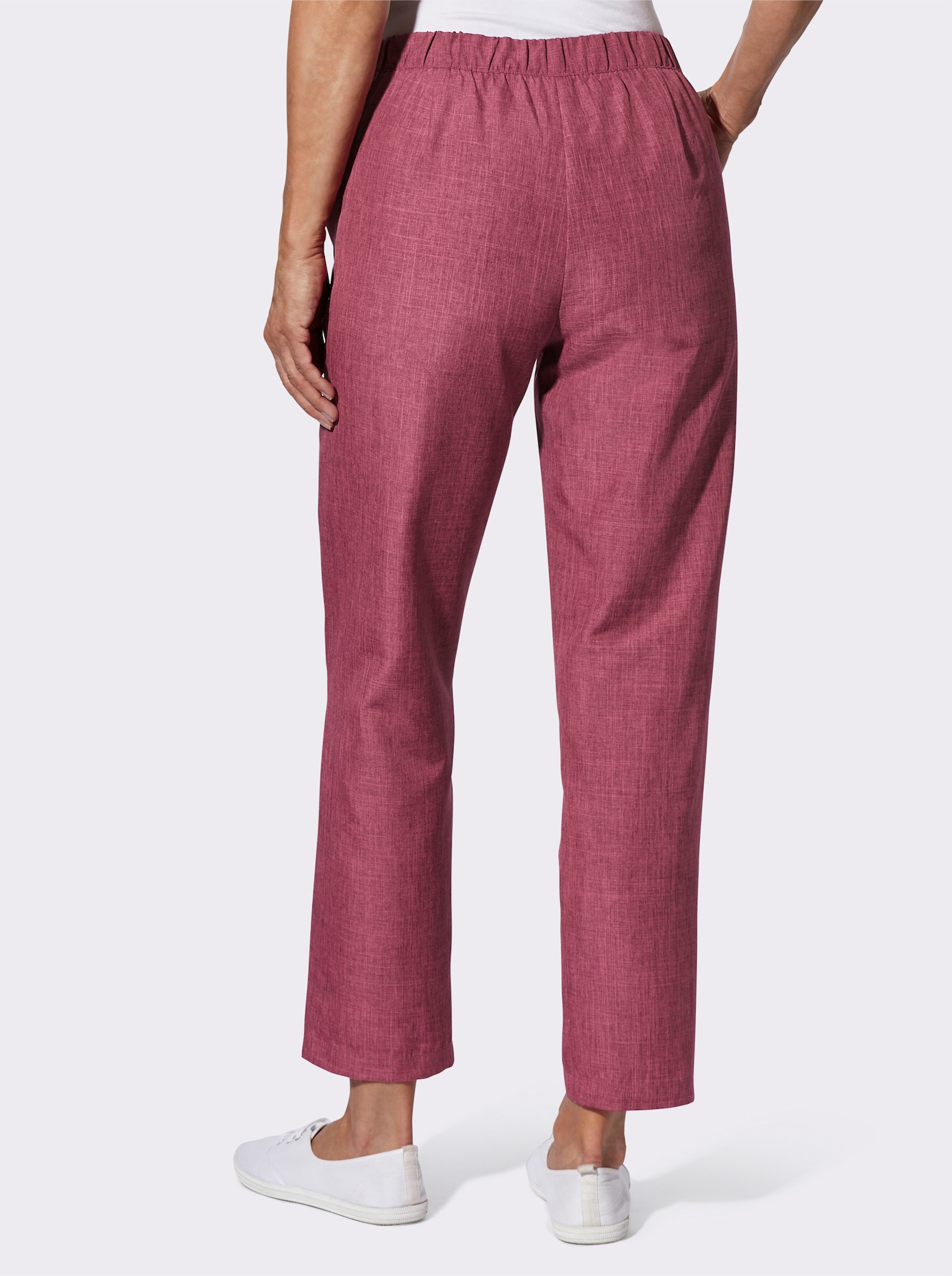 Comfortbroek in linnenlook - malve gemêleerd
