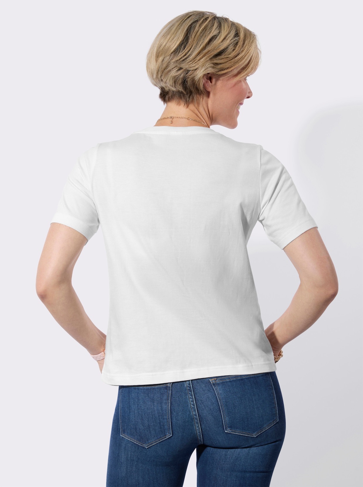 Rundhalsshirt - ecru
