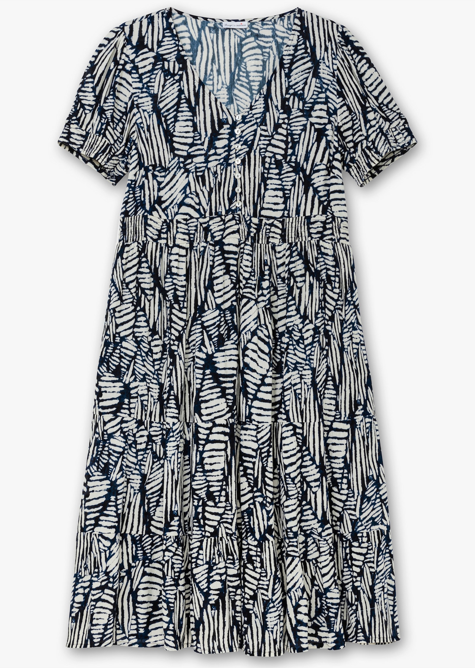 sheego by Joe Browns Robe à imprimé graphique, ourlet volanté - myrtilles à motifs