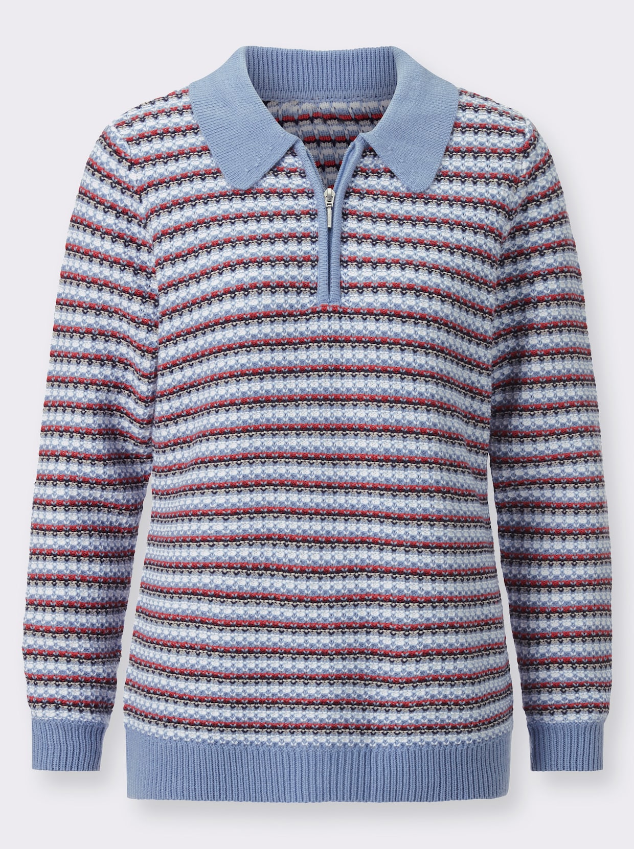 Pullover - blauw/aardbei gedessineerd