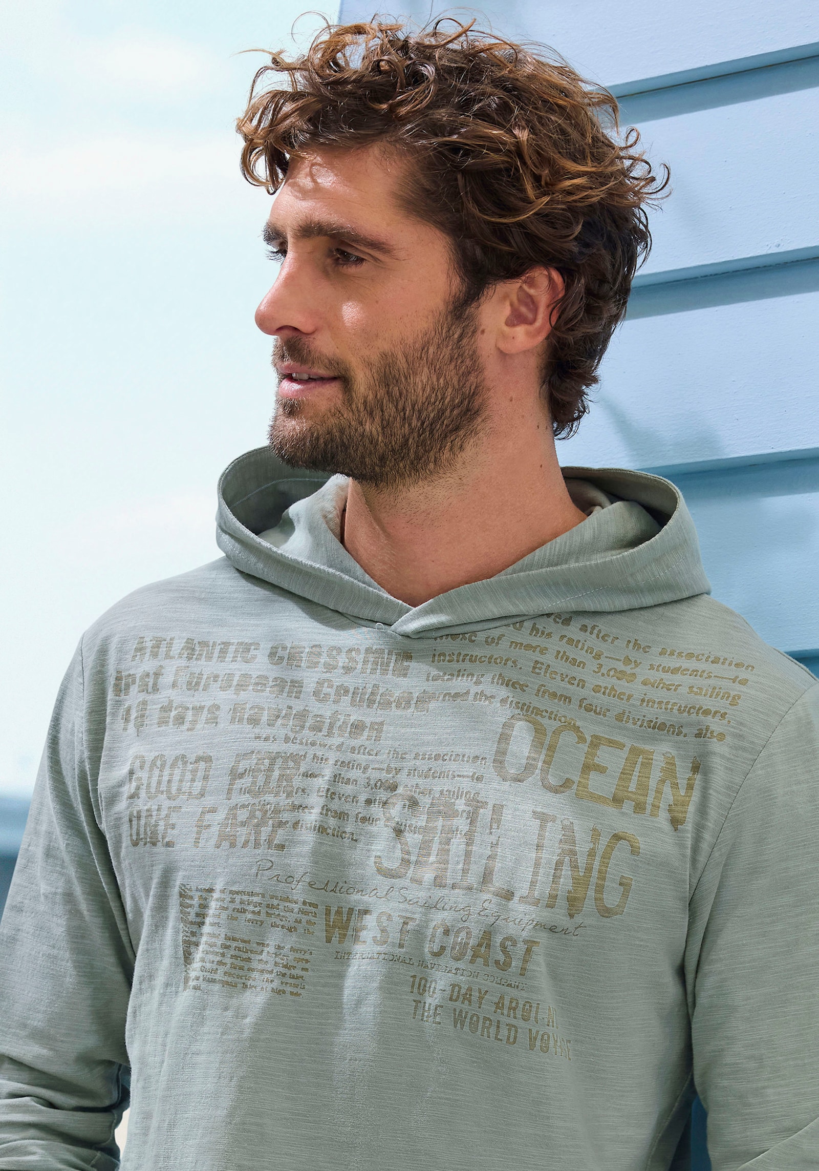 John Devin Kapuzenshirt - salbei bedruckt