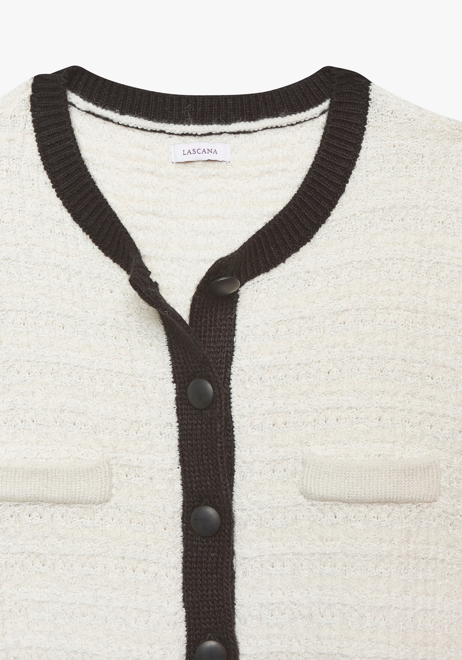 LASCANA veste en tricot - crème-noir