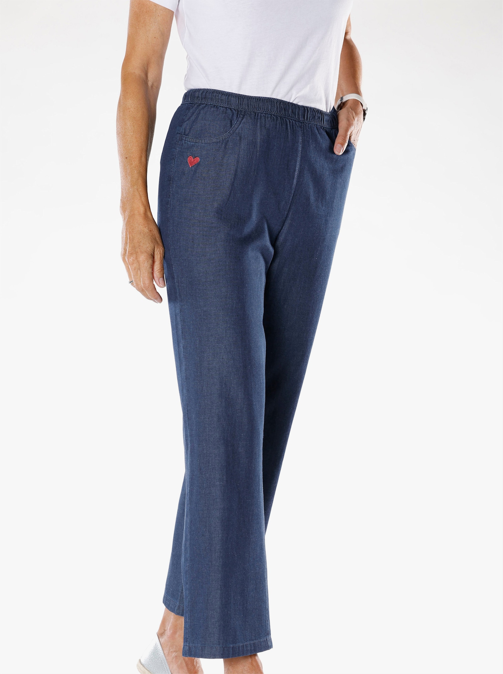 Comfortjeans in wijd model - blue-stonewashed