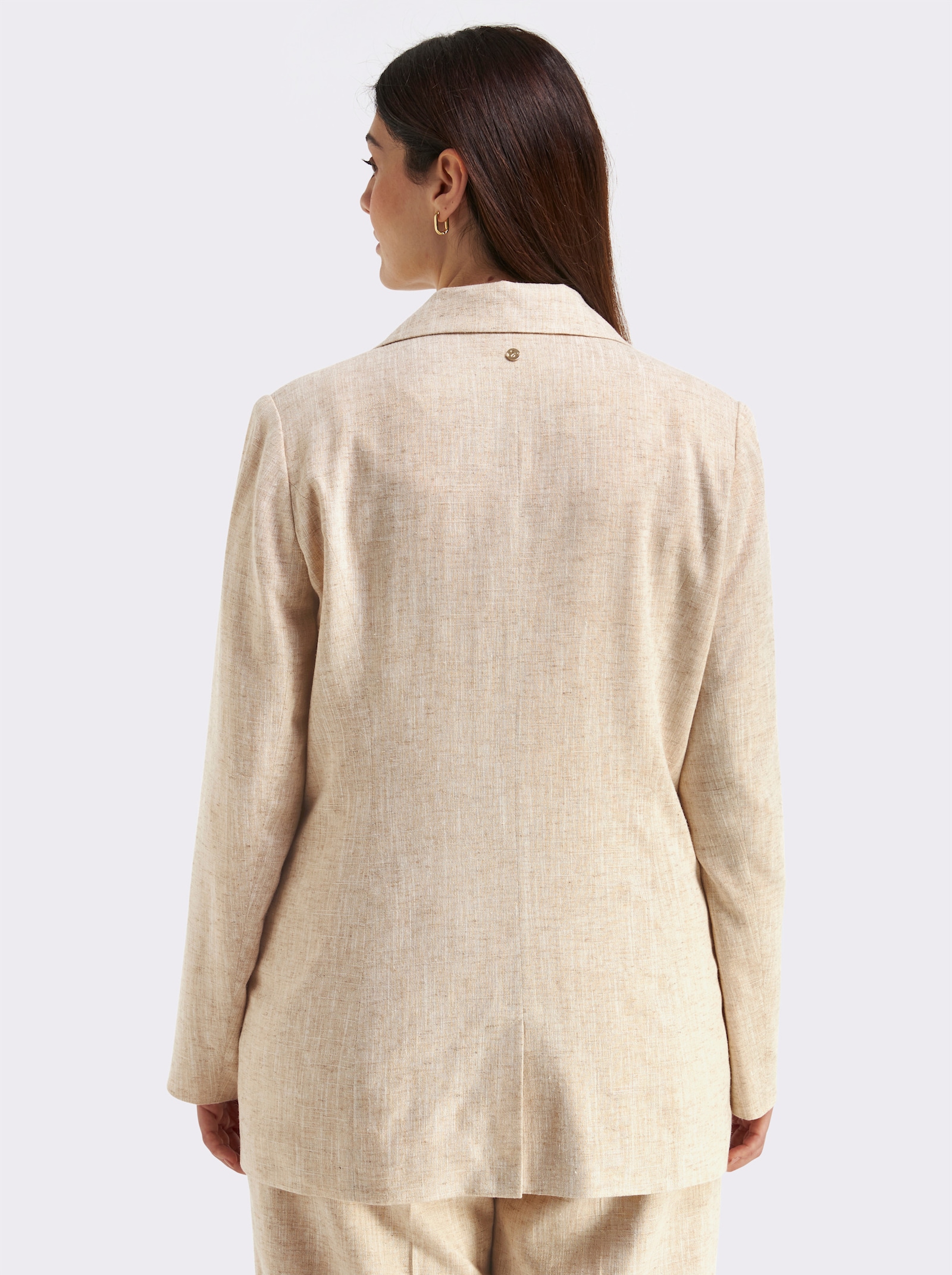sheego Leinenblazer mit Lurexfaden - champagner-goldfarben