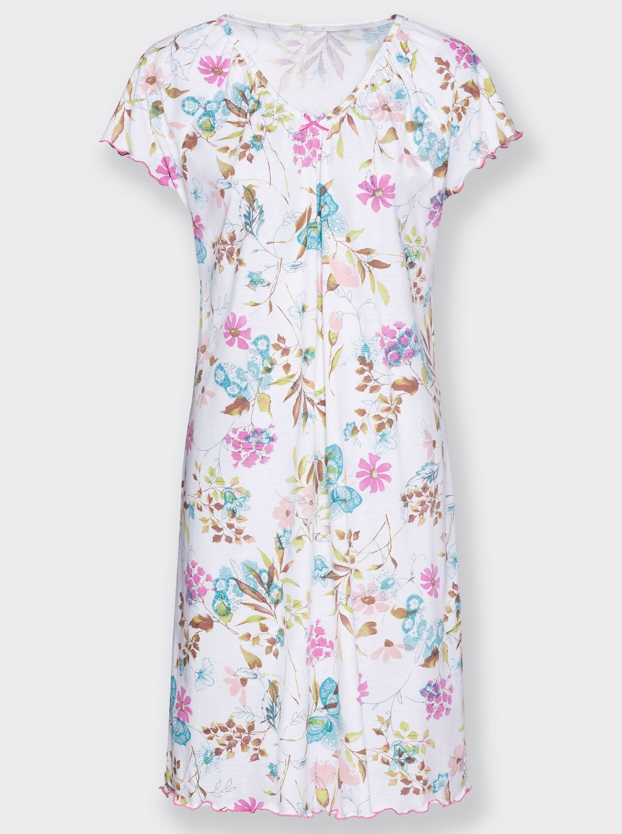 Arabella Sleepshirt - weiß-gemustert