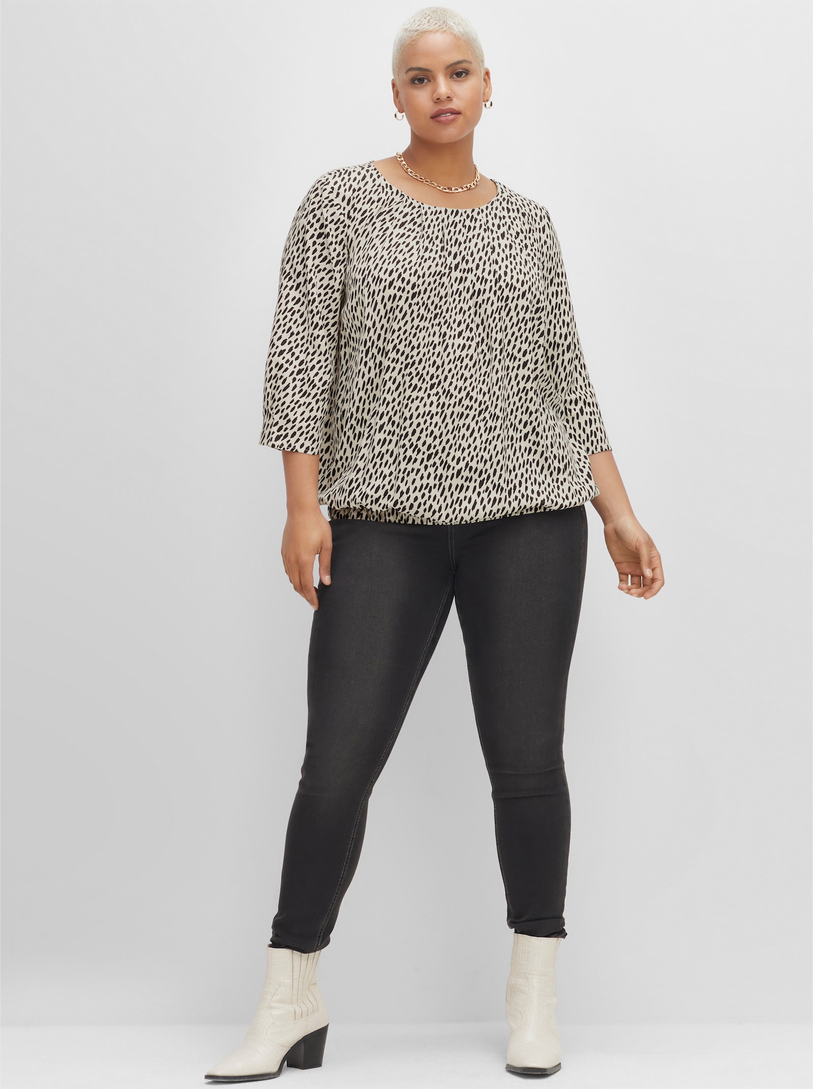 sheego Tuniek met dierenprint - ecru bedrukt