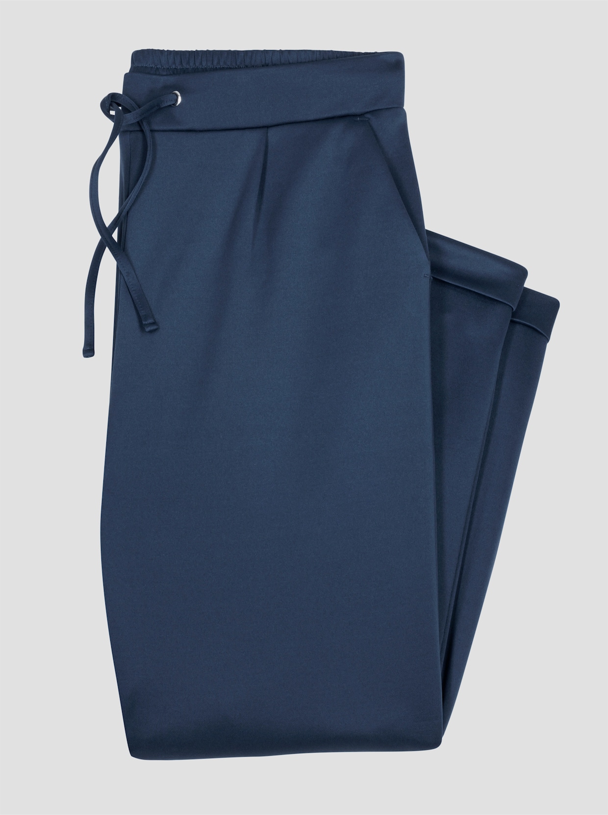 Jerseyhose mit Bundfalten - dunkelblau