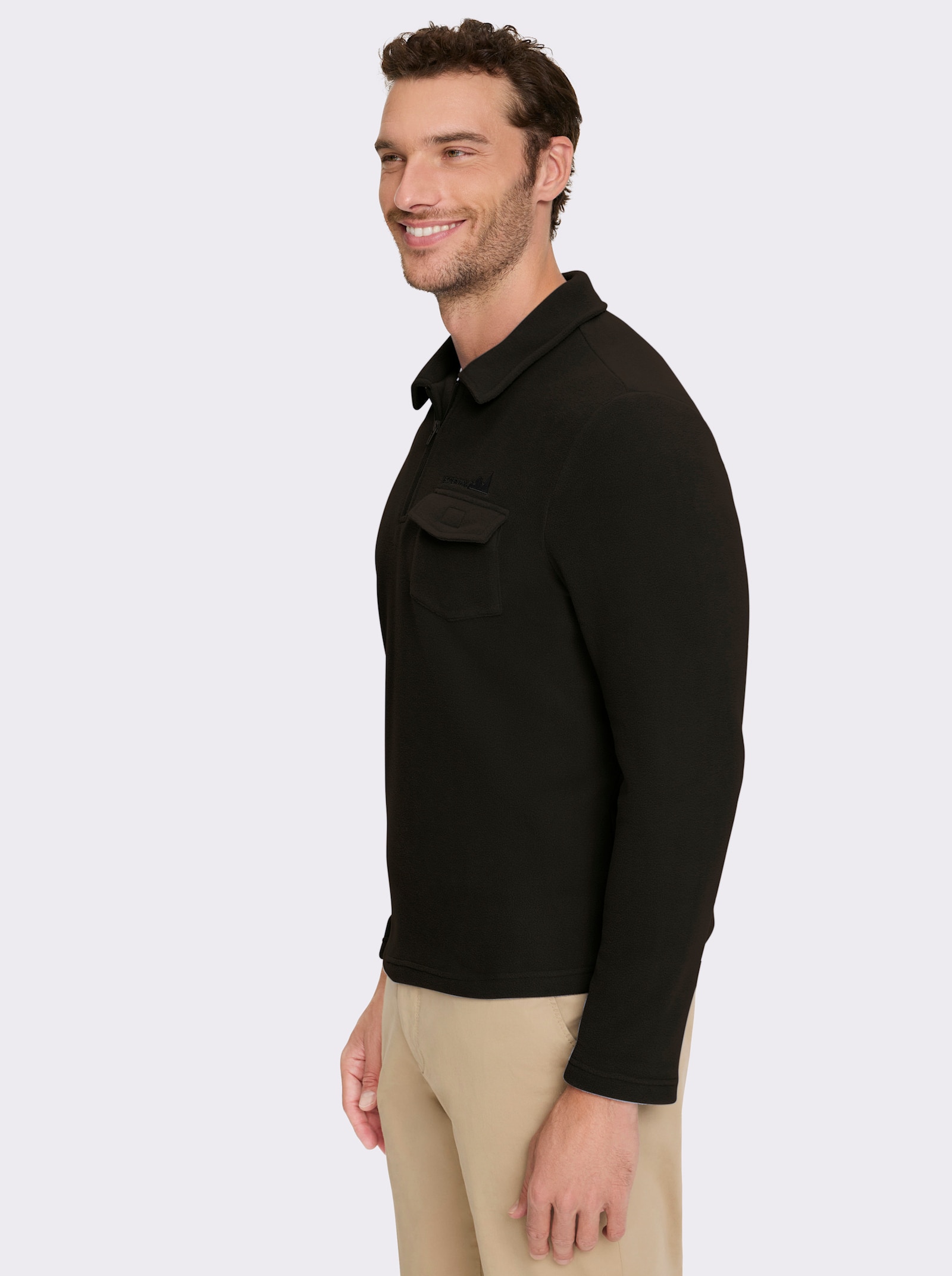 Catamaran Fleeceshirt mit Klettverschluss-Brusttasche - graphit