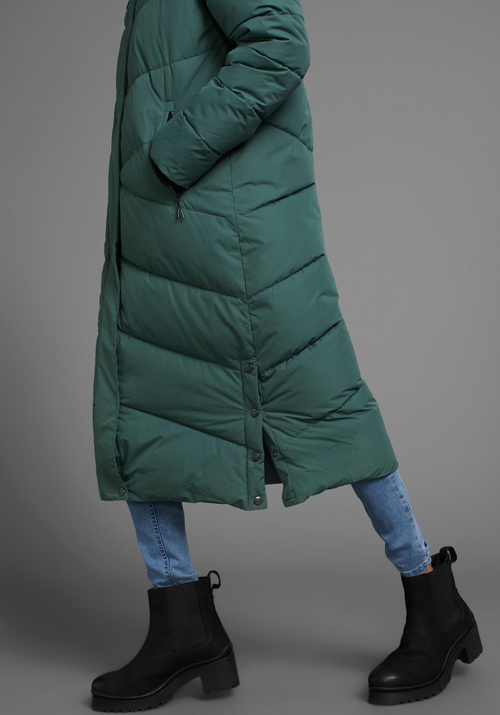 Polarino Steppmantel - dunkelgrün