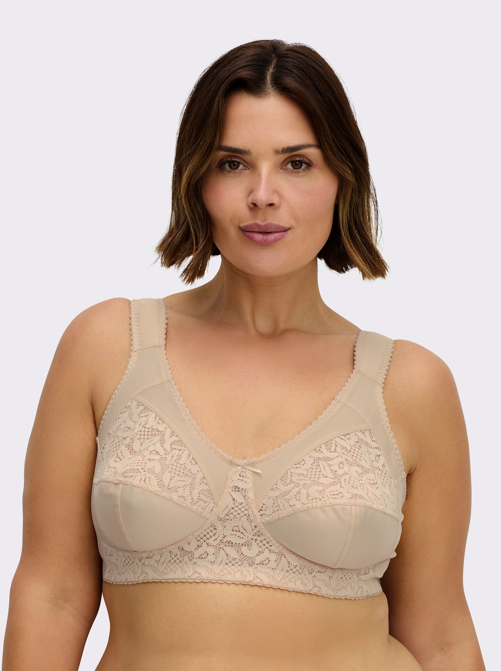 wäschepur Entlastungs-BH ohne Bügel mit Stretch-Spitze - elfenbein