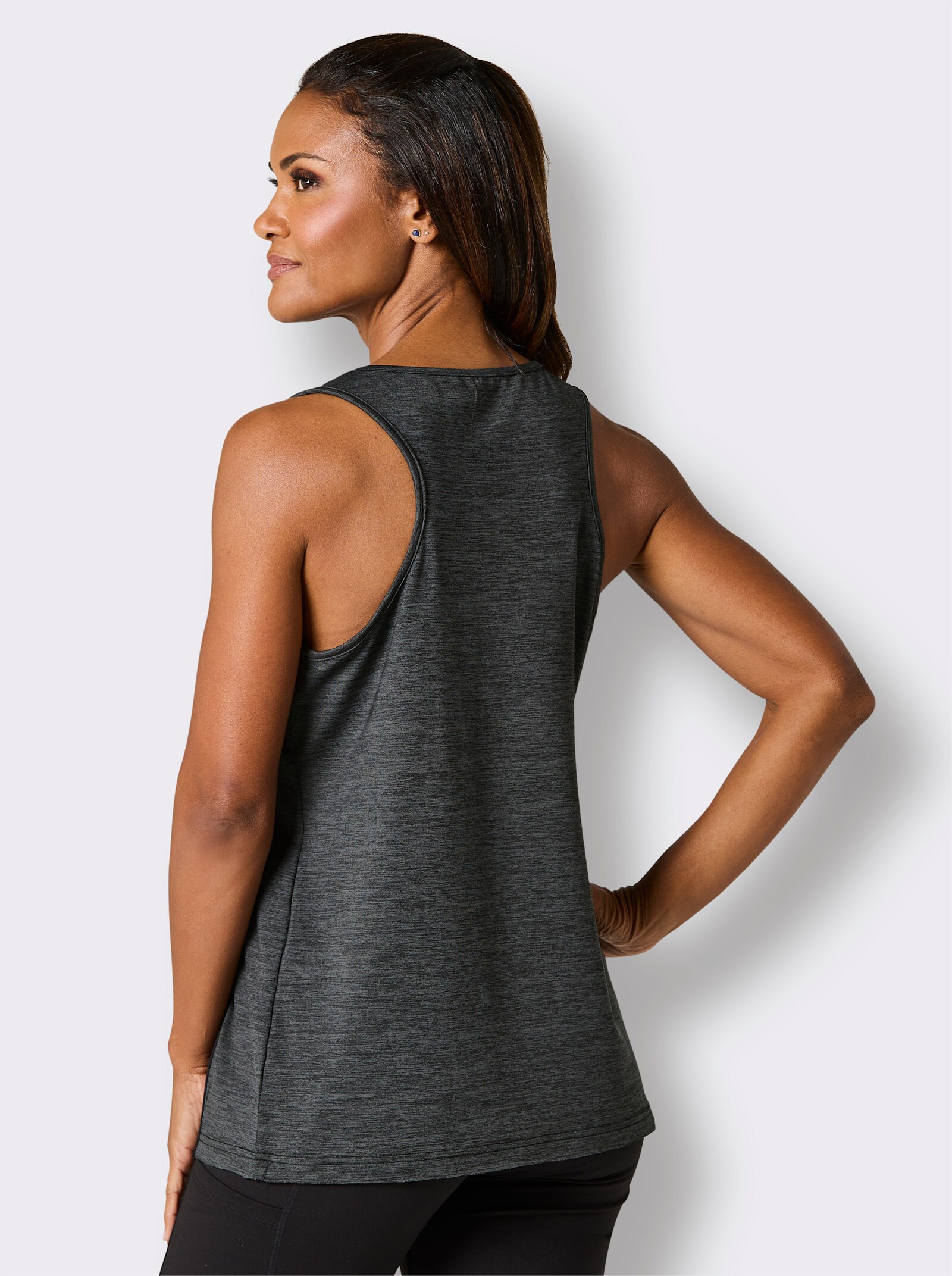 Funktionsshirt , atmungsaktiv - graphit-meliert