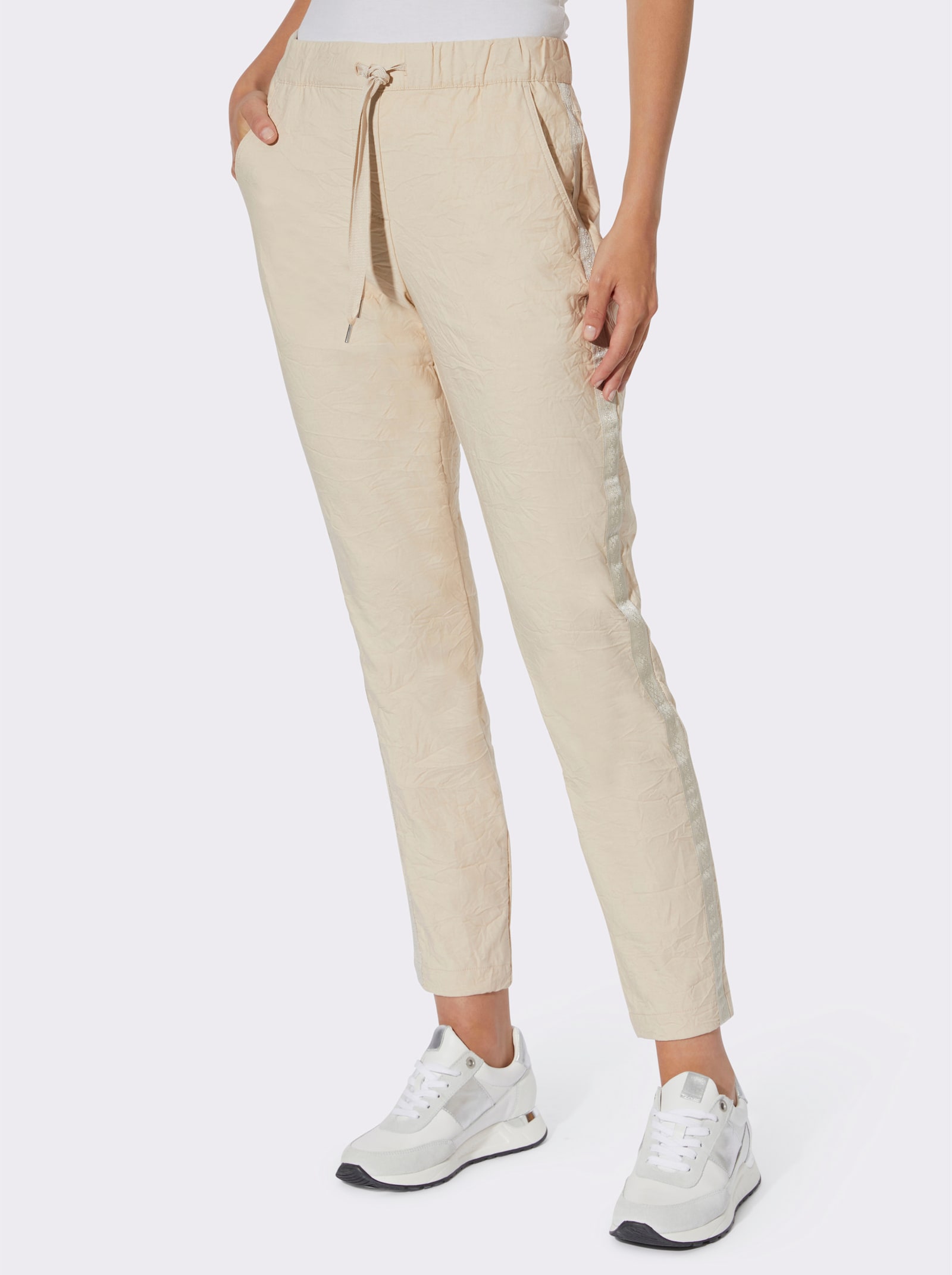 heine Pantalon skinny effet froissé - sable