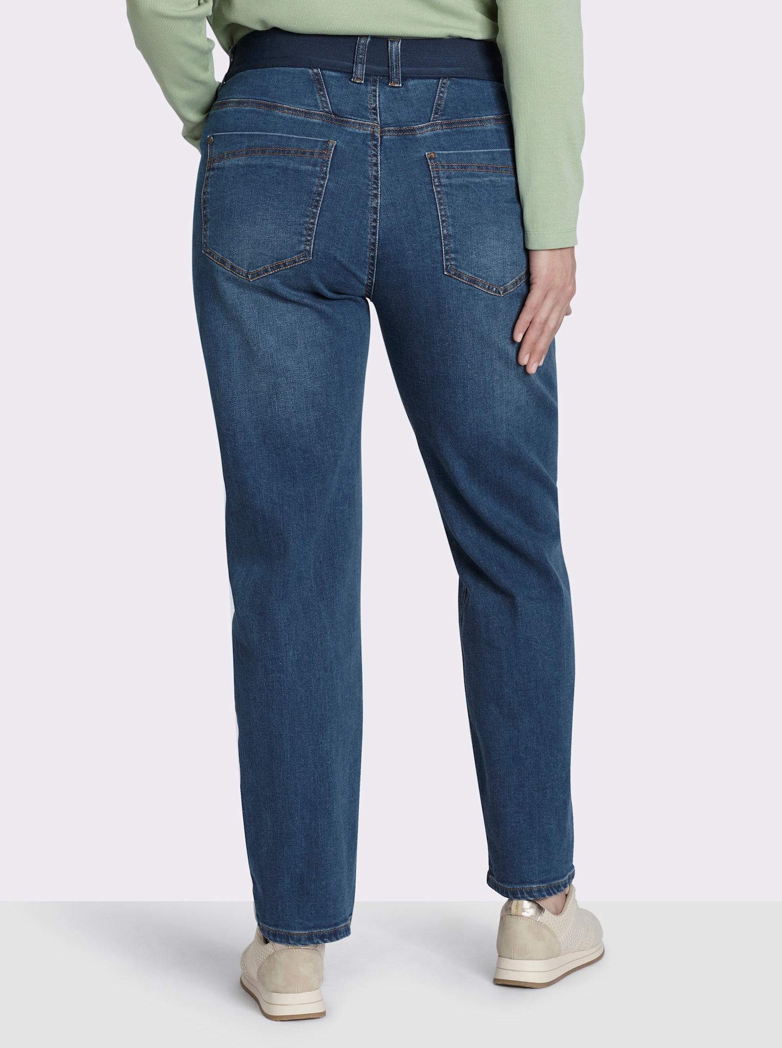 sheego Jeans mit schmalem Bein und Komfortbund - blue-stone-washed