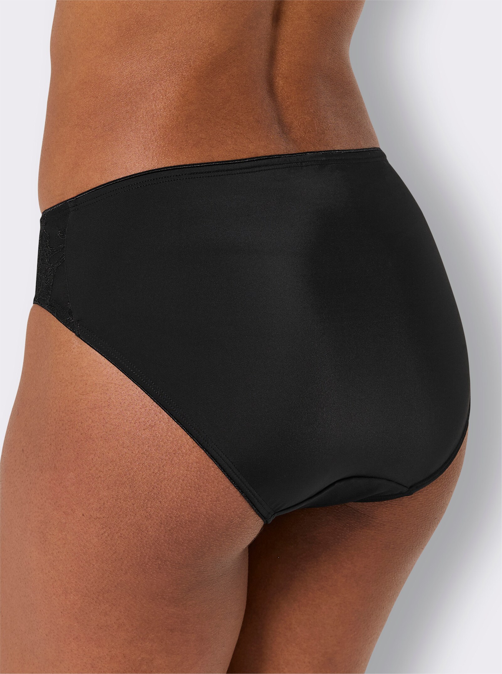 wäschepur Jazzpants mit seitlichem Spitzeneinsatz - schwarz