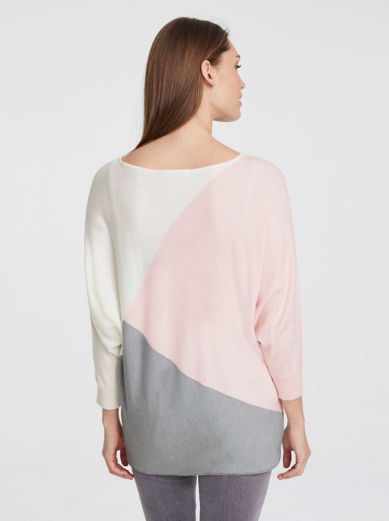 heine Fledermauspullover - graumeliert-rose