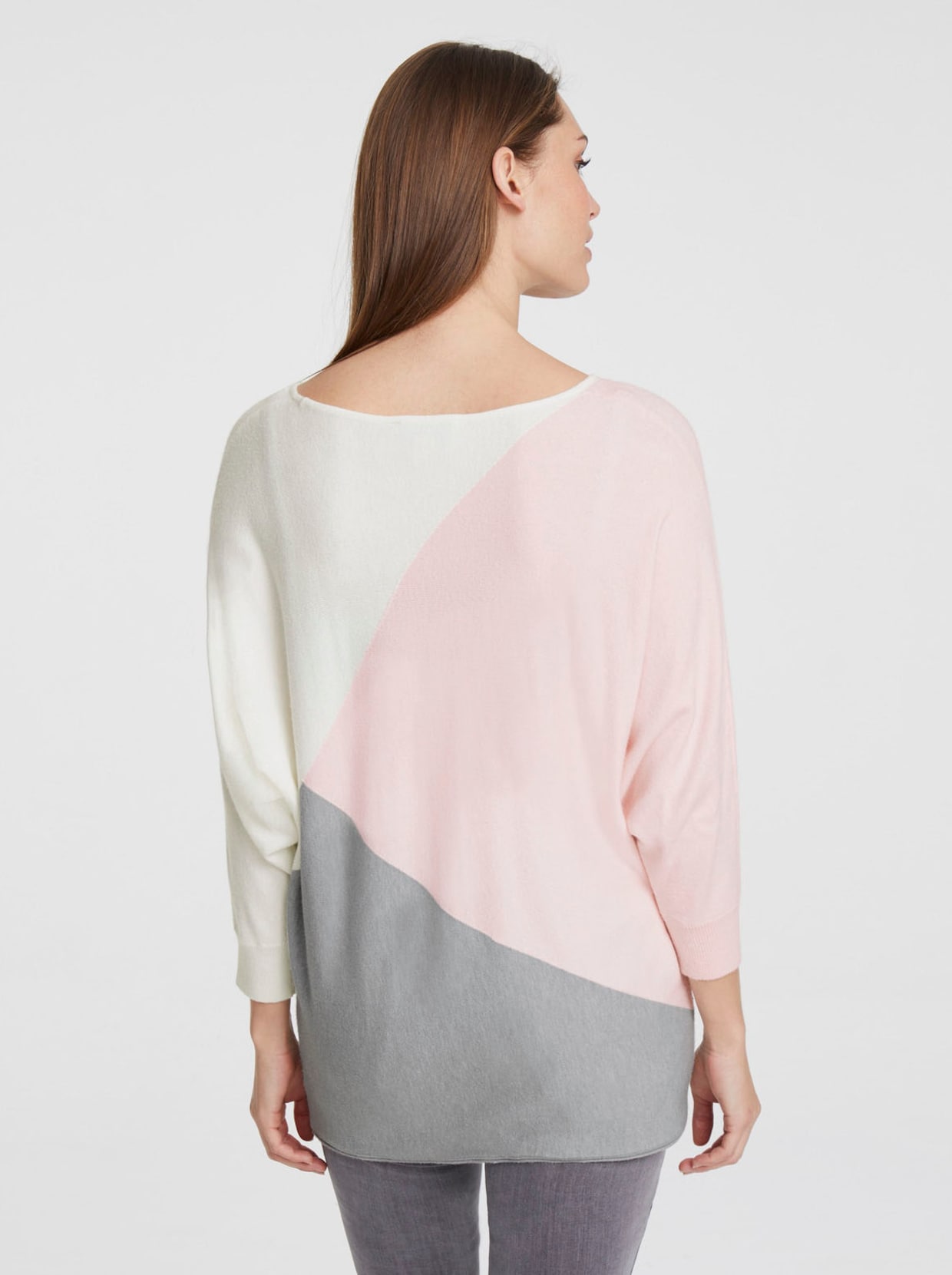 heine Pullover - grijs gemêleerd/roze