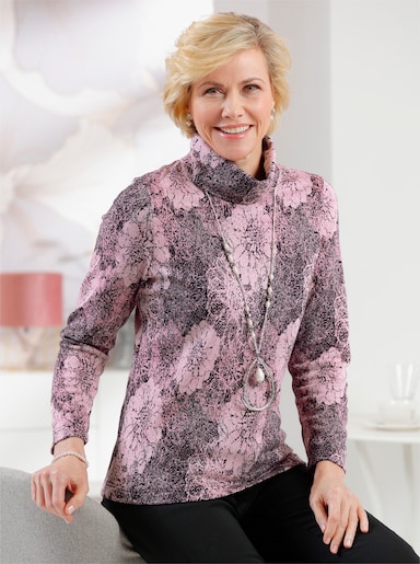 Pullover - roze/grijs gedessineerd