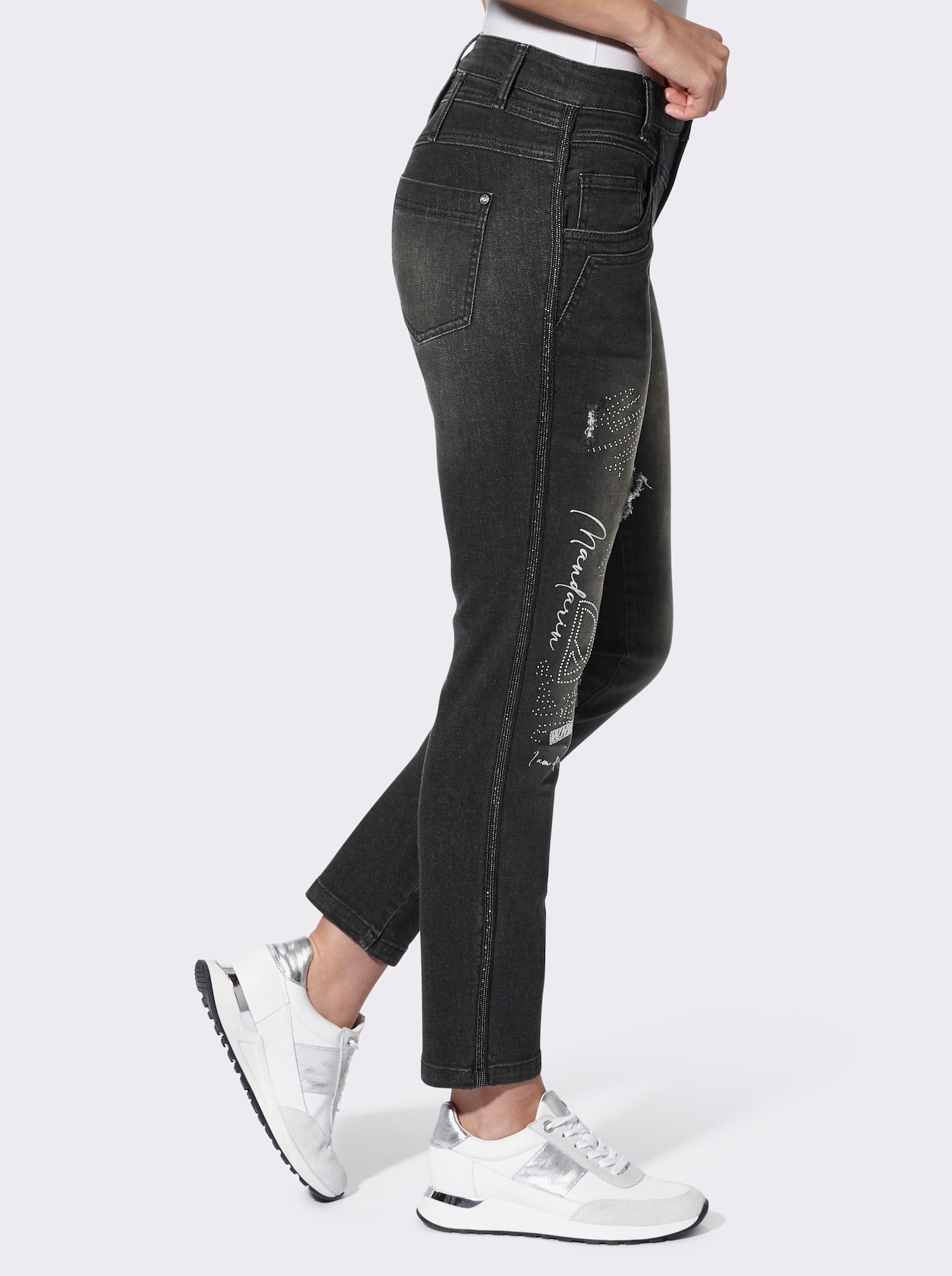 heine Jeans mit Pailletten - anthrazit-grey-denim