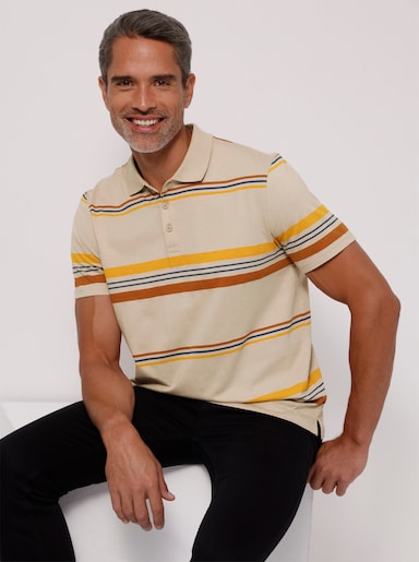Poloshirt im Ringelmuster - beige-geringelt