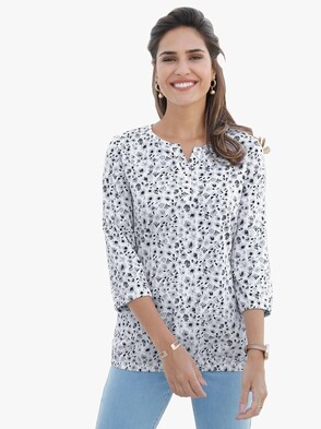 Shirt - steingrau-bedruckt