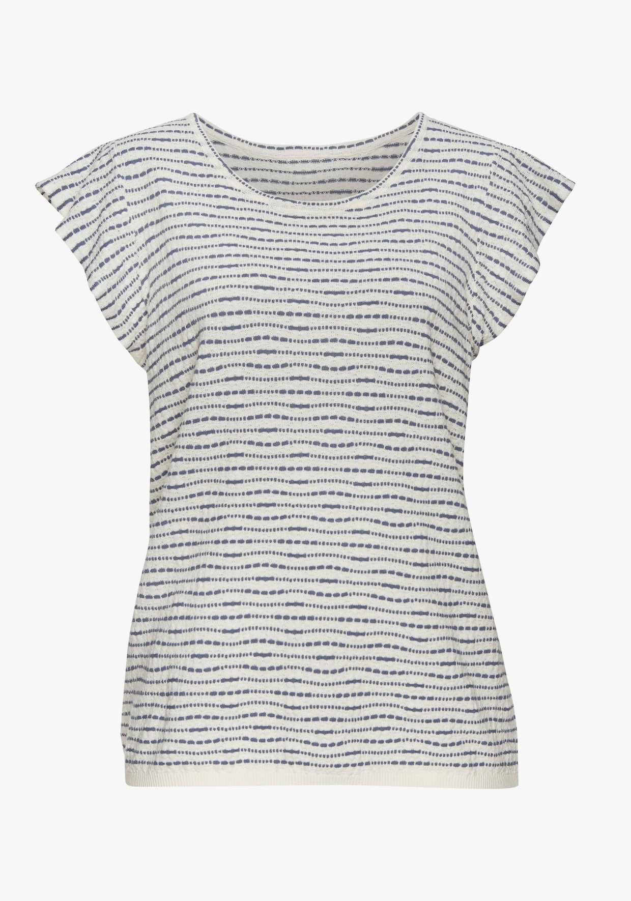 Vivance Shirt met ronde hals - crème/rookblauw