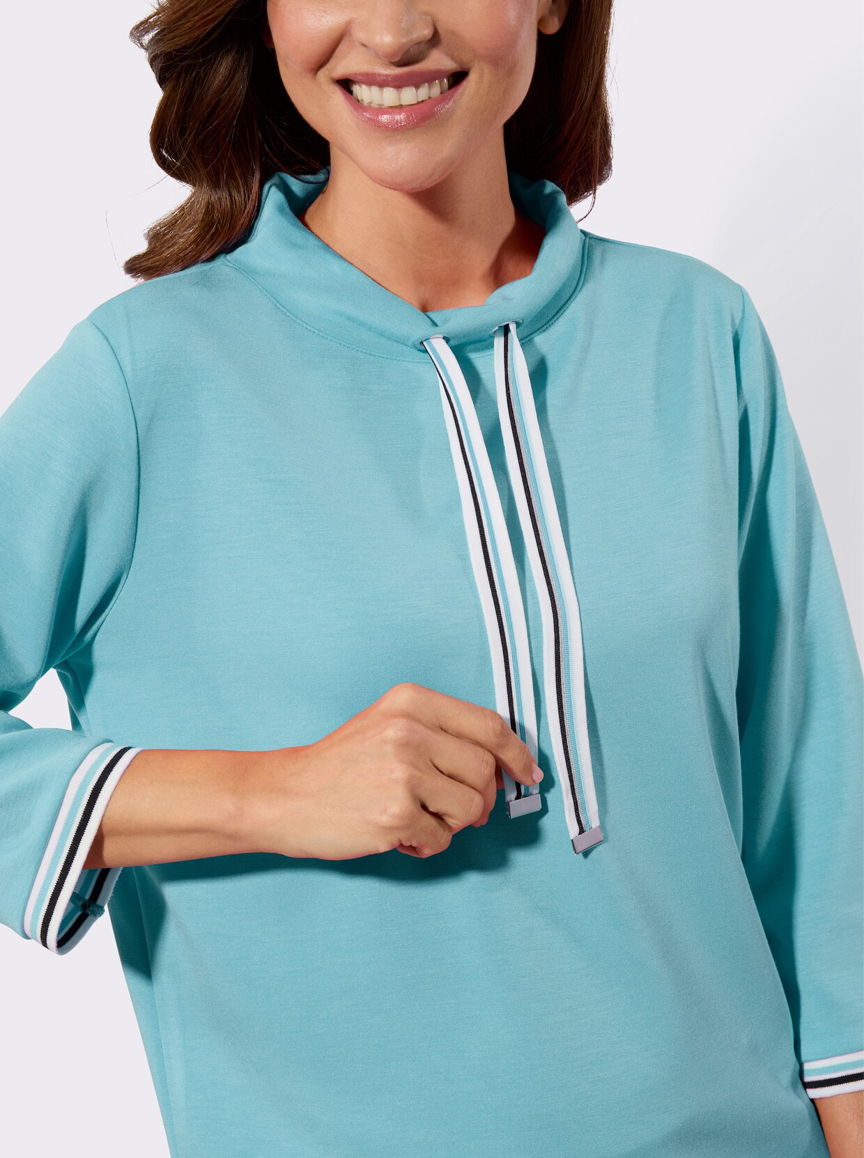 Stehkragenshirt - aquamarin
