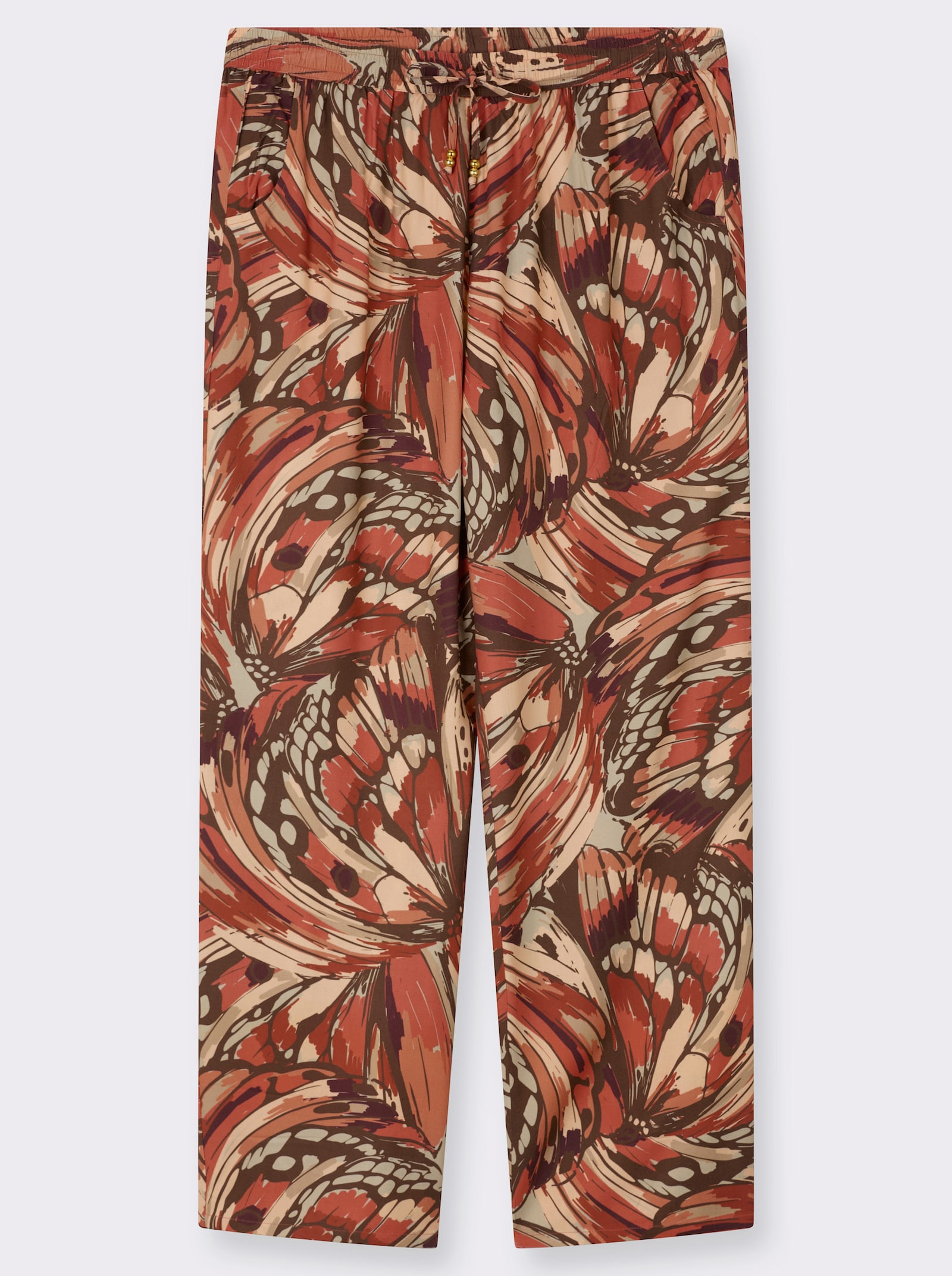 sheego Schlupfhose mit Rundum-Dehnbund - schoko-sand-bedruckt