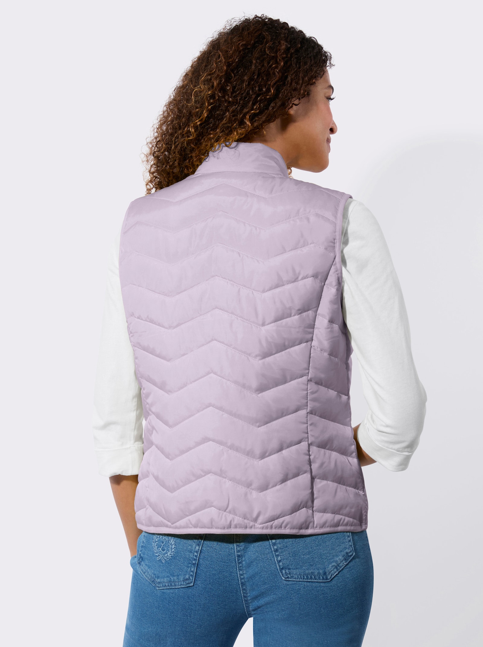 Steppweste im Zickzack-Muster - flieder
