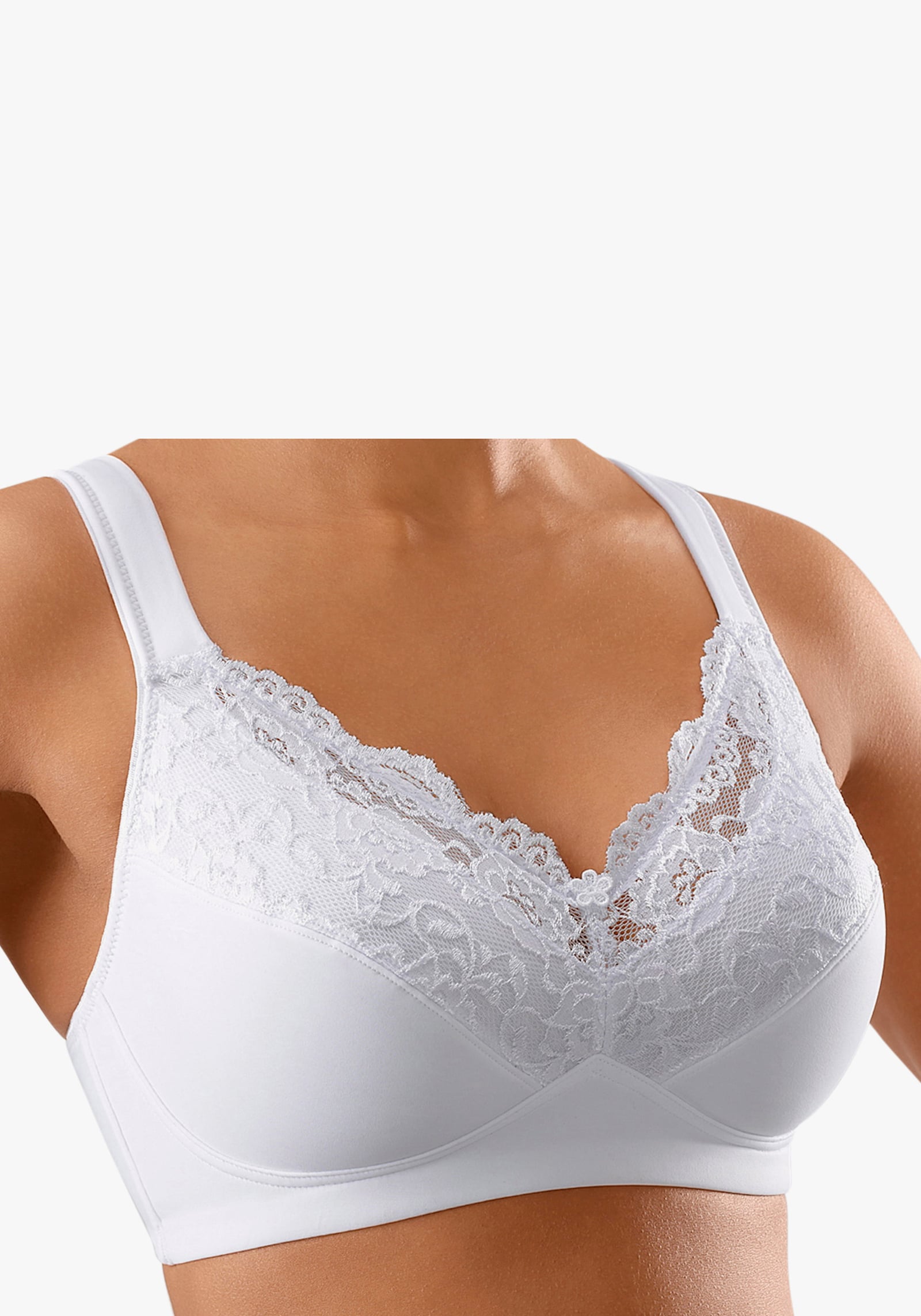 petite fleur Soft-BH - silber + weiß