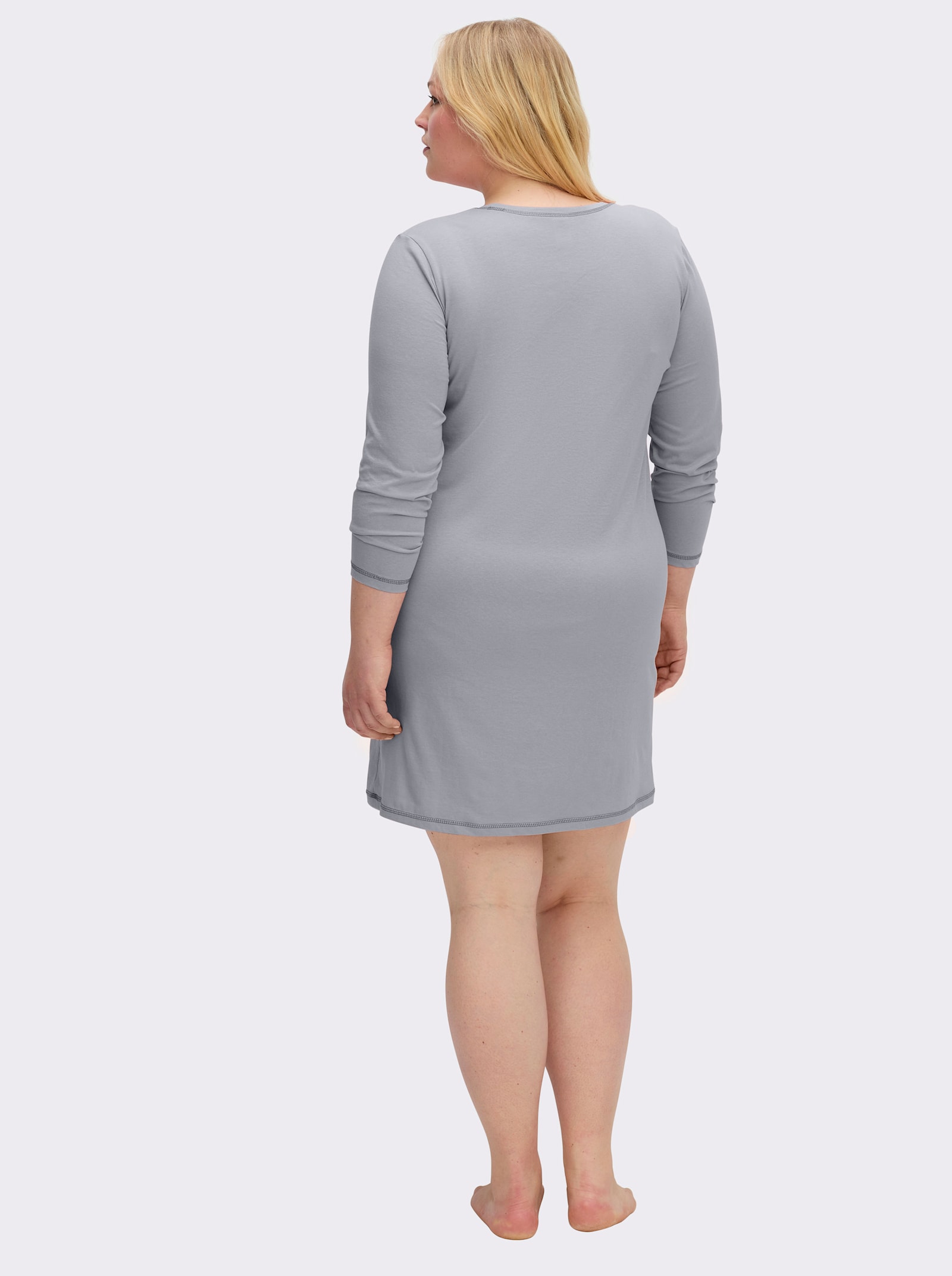 wäschepur Langarm Sleepshirts - grau + grau-gestreift