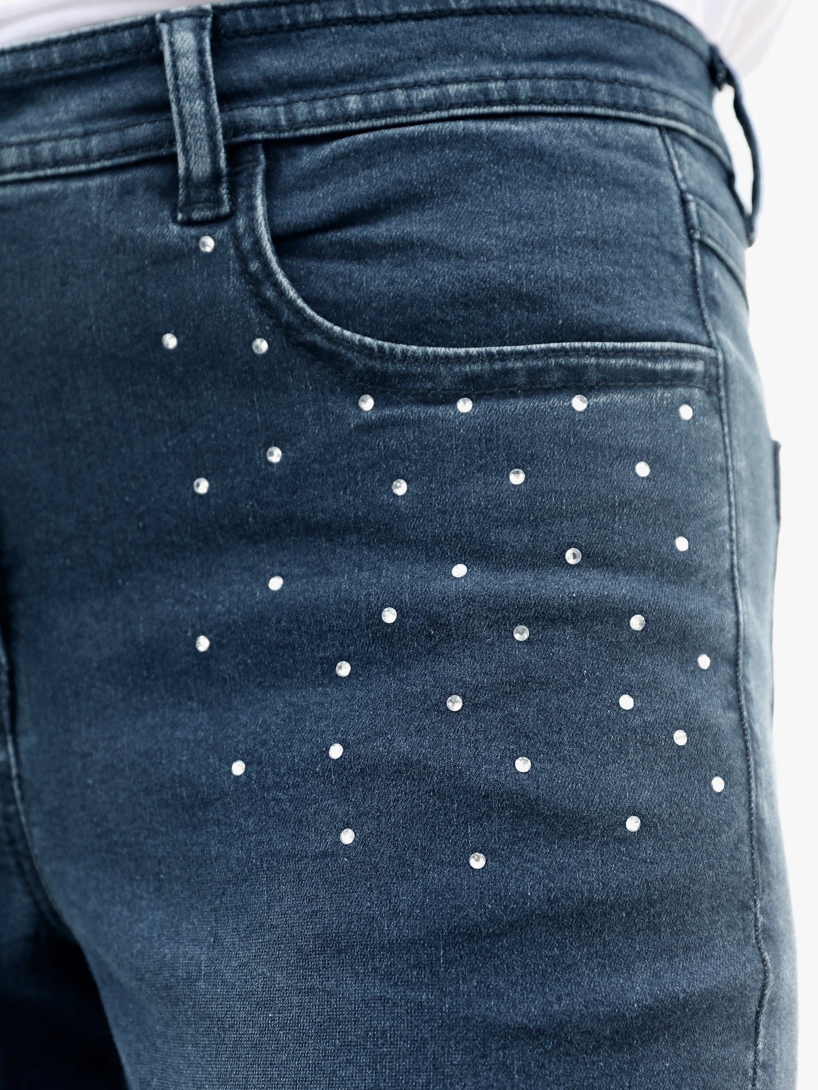 Jeans met glittersteentjes - blue-stonewashed