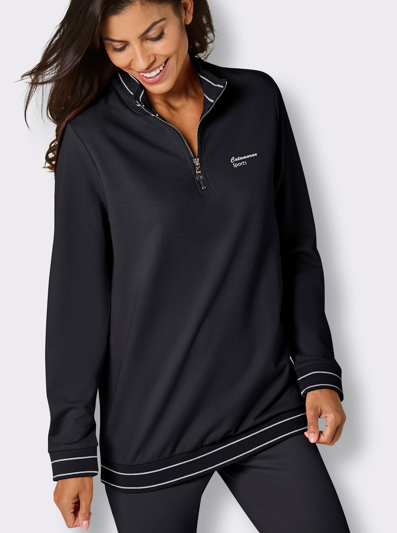 Catamaran Sports Sweatshirt mit Reißverschluss - schwarz