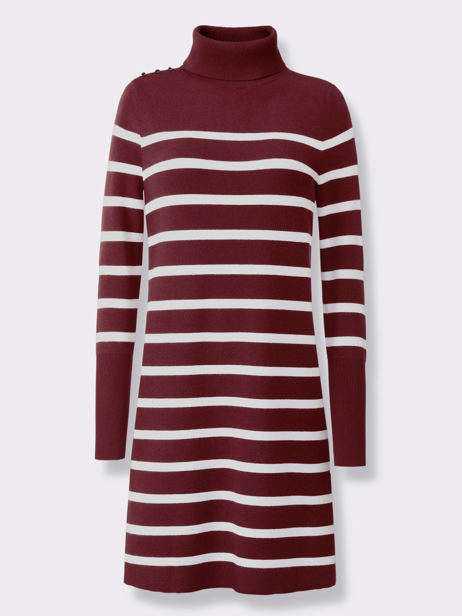 heine Strickkleid mit Ringelmuster - bordeaux-ecru-gestreift