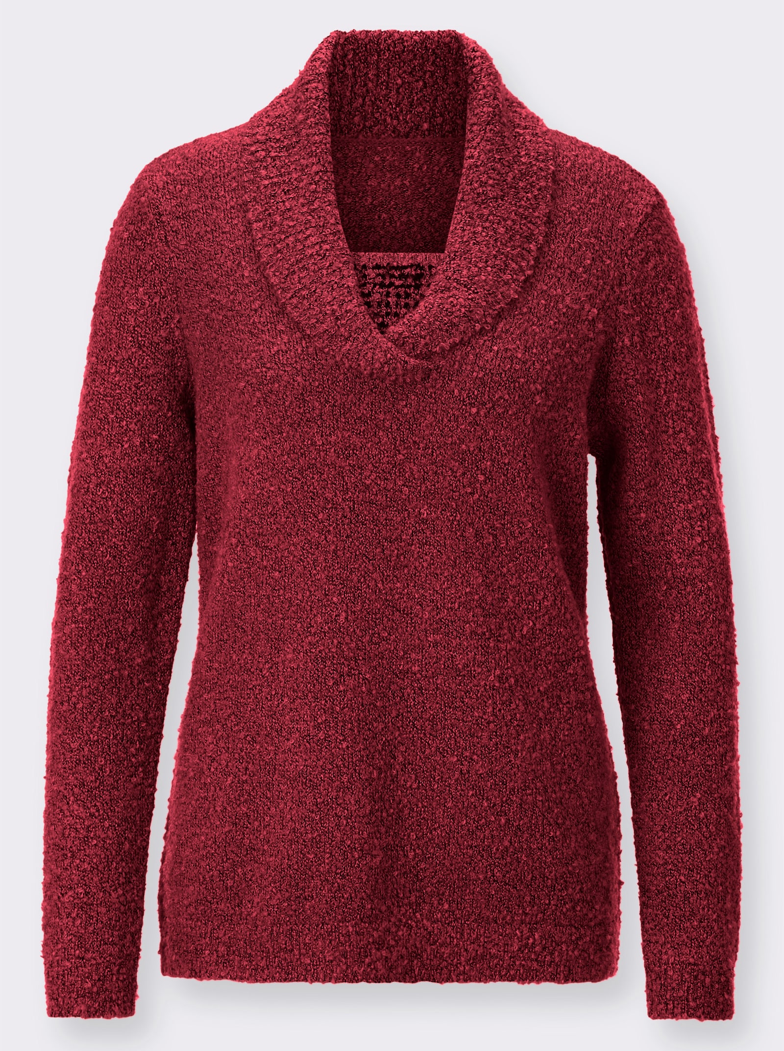 Pullover in 2-in-1-Optik mit Schalkragen - kirsche