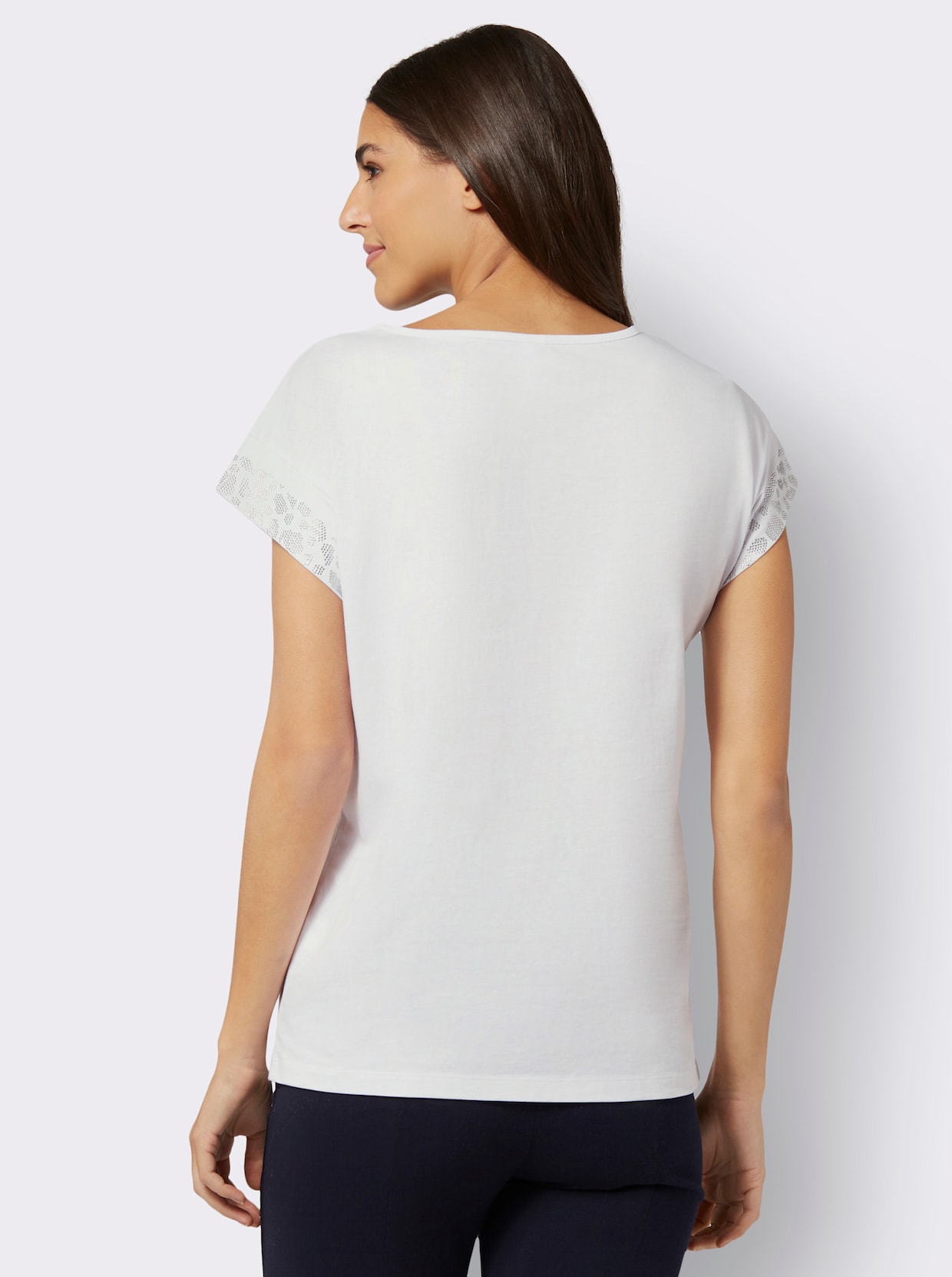 Rundhalsshirt - weiß