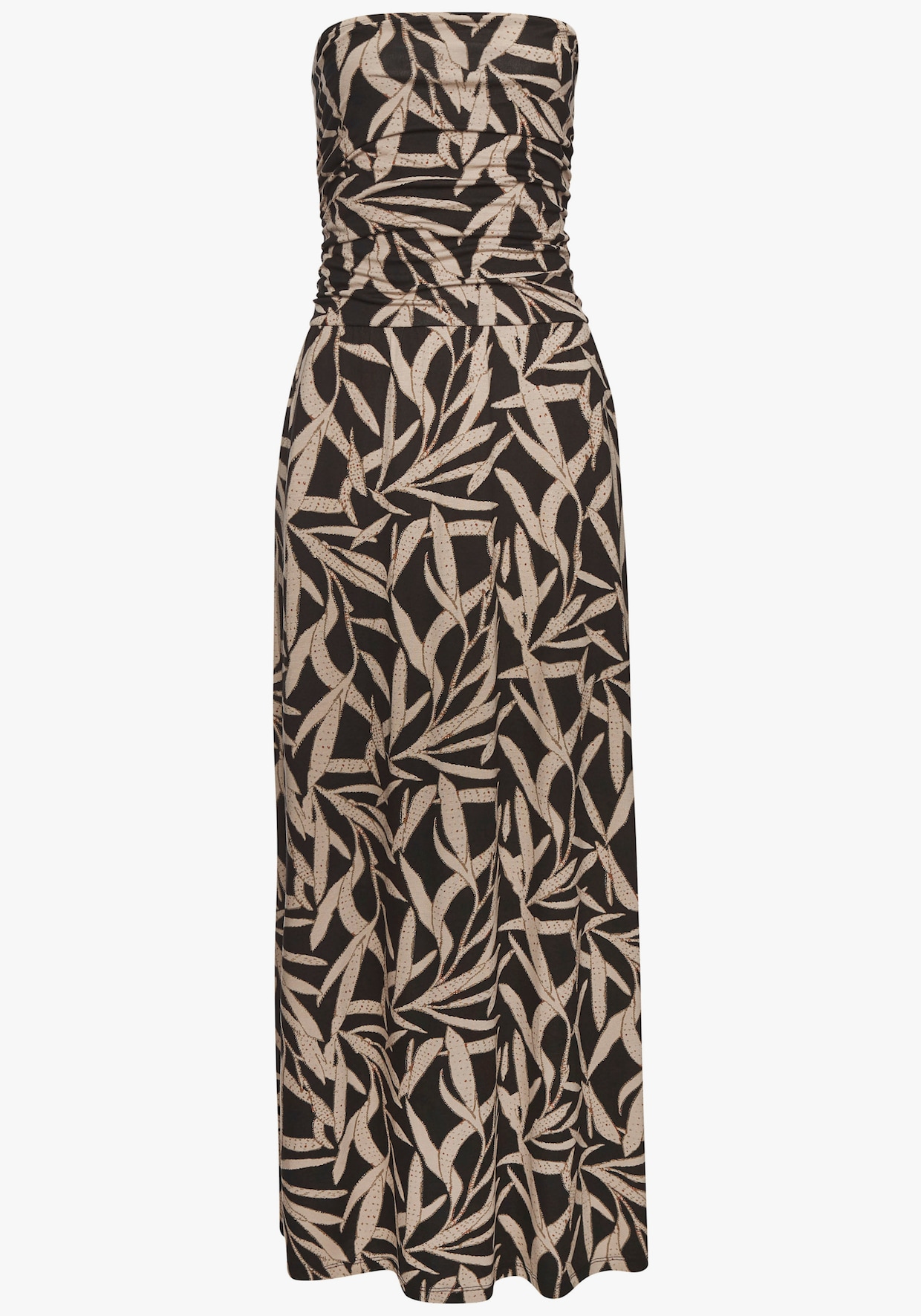 s.Oliver Maxikleid - schwarz-taupe bedruckt