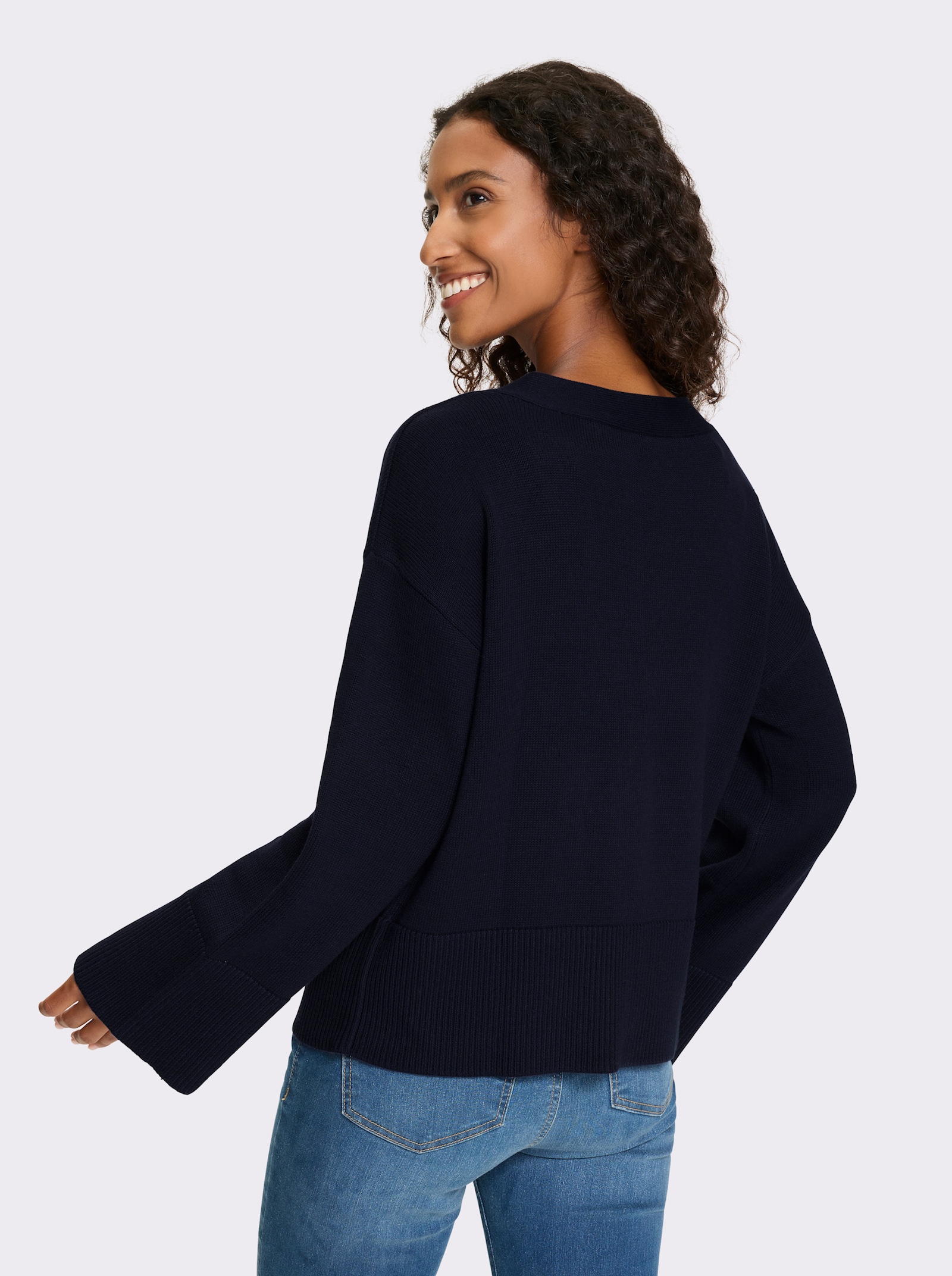 heine Strickjacke mit V-Ausschnitt - marine