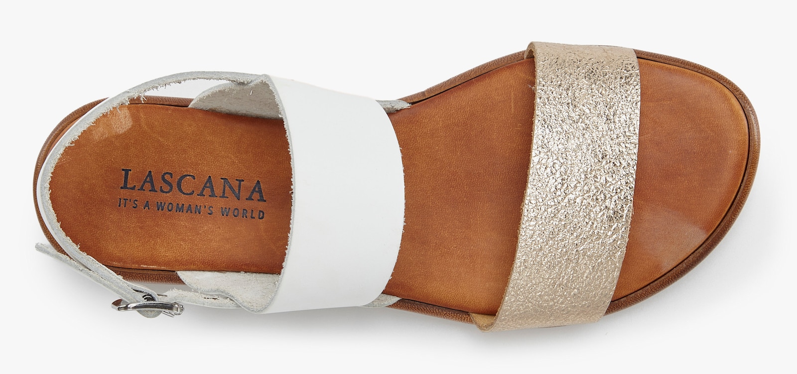 LASCANA Sandale - weiß/goldfarben