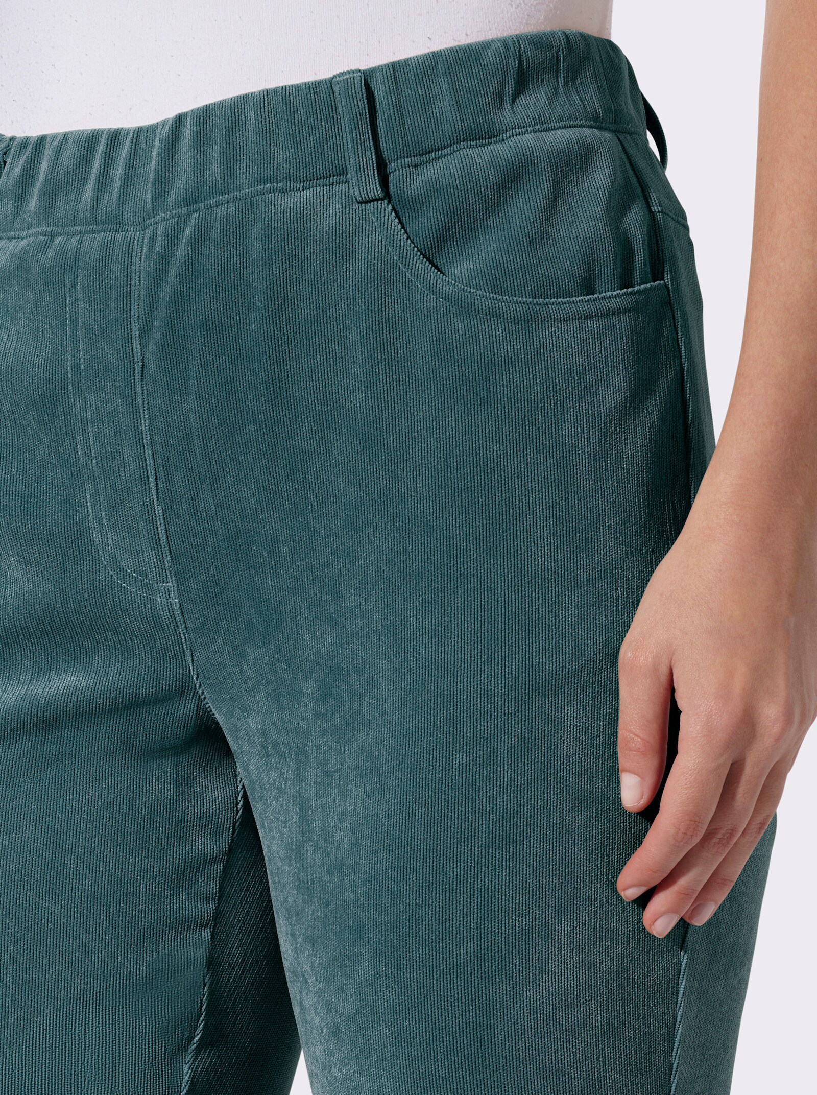 Cordhose mit Dehnbund - petrol