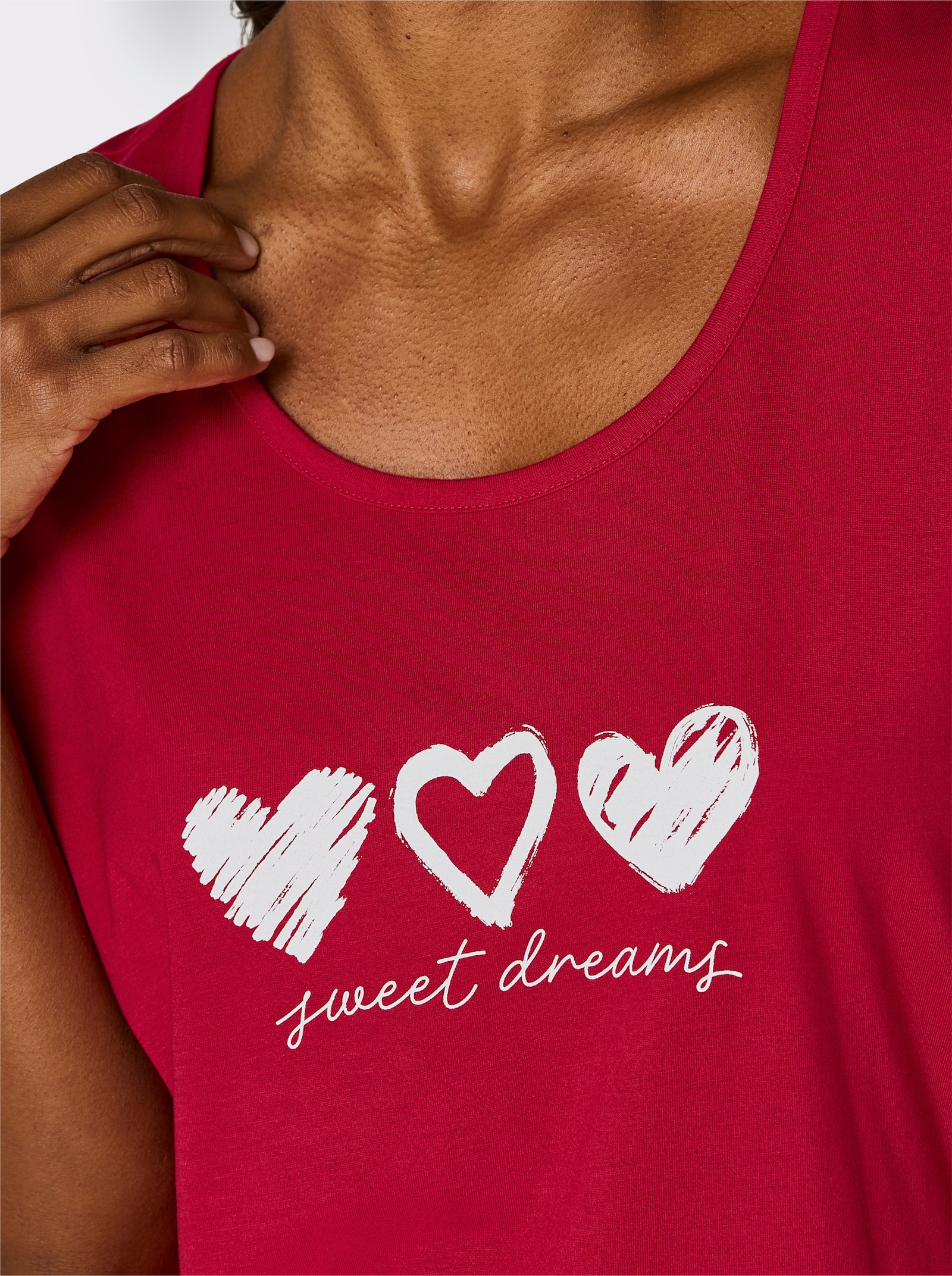 wäschepur Pyjama court - rouge-blanc imprimé