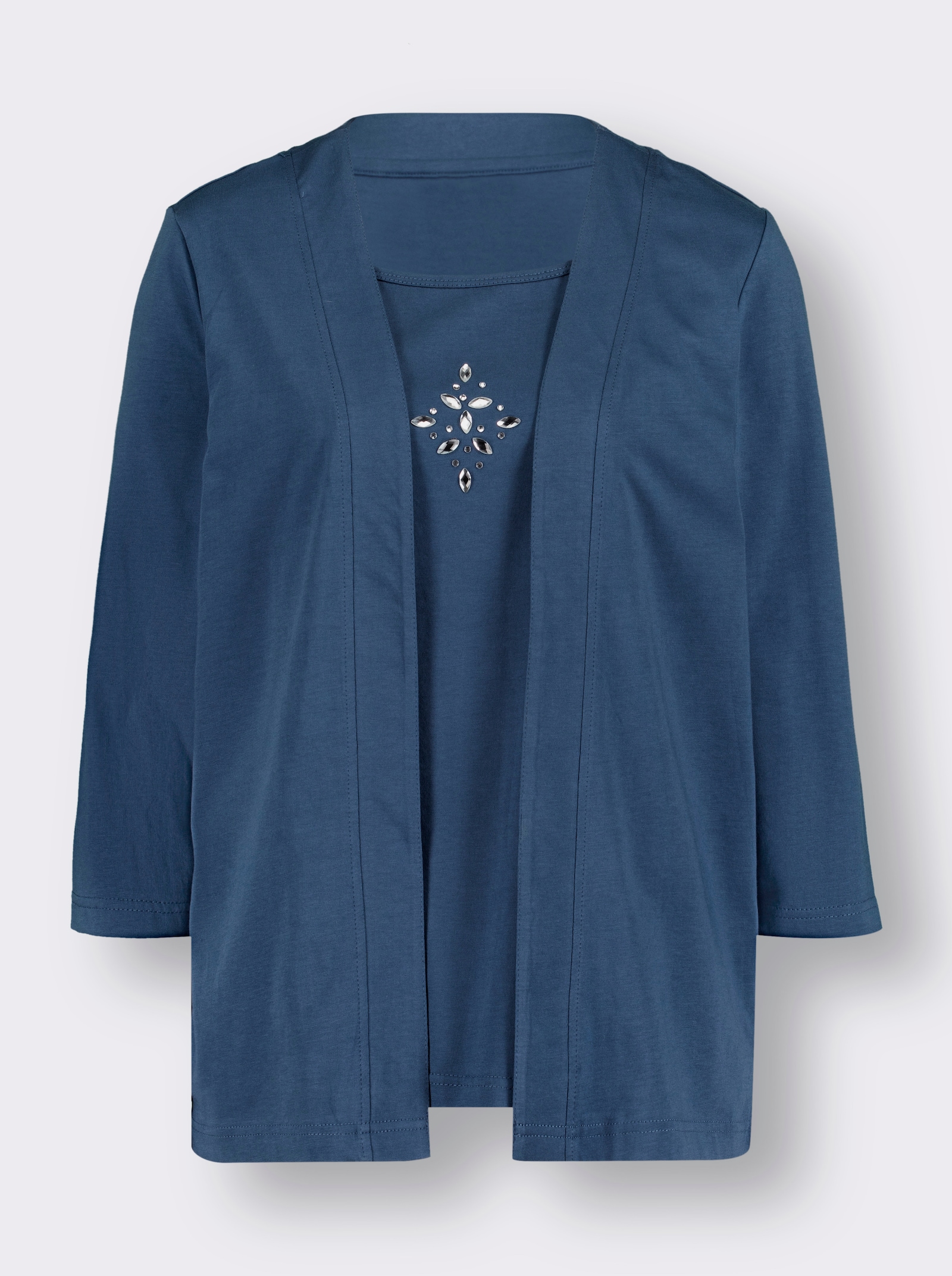 2-in-1-shirt met inzet voor - jeansblauw