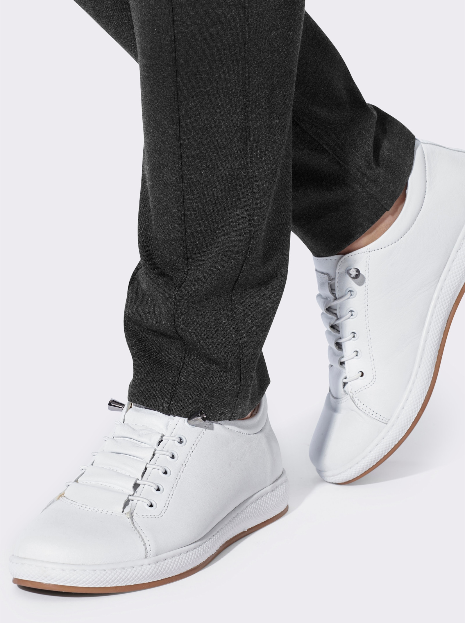 heine Jerseyhose mit Dehnbund - graphit-meliert