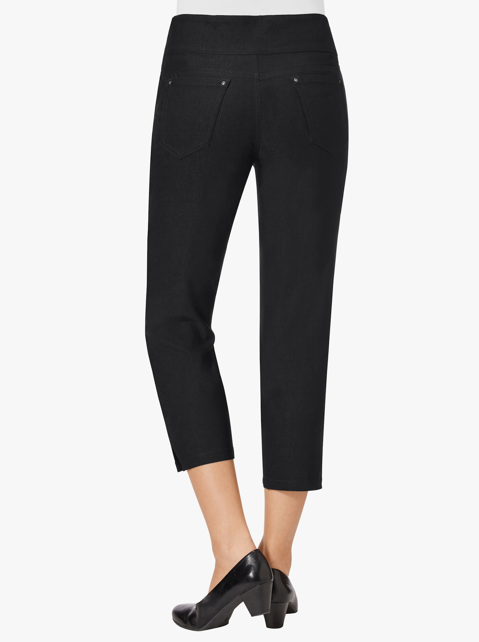 Stretch-Hose in Wadenlänge - schwarz