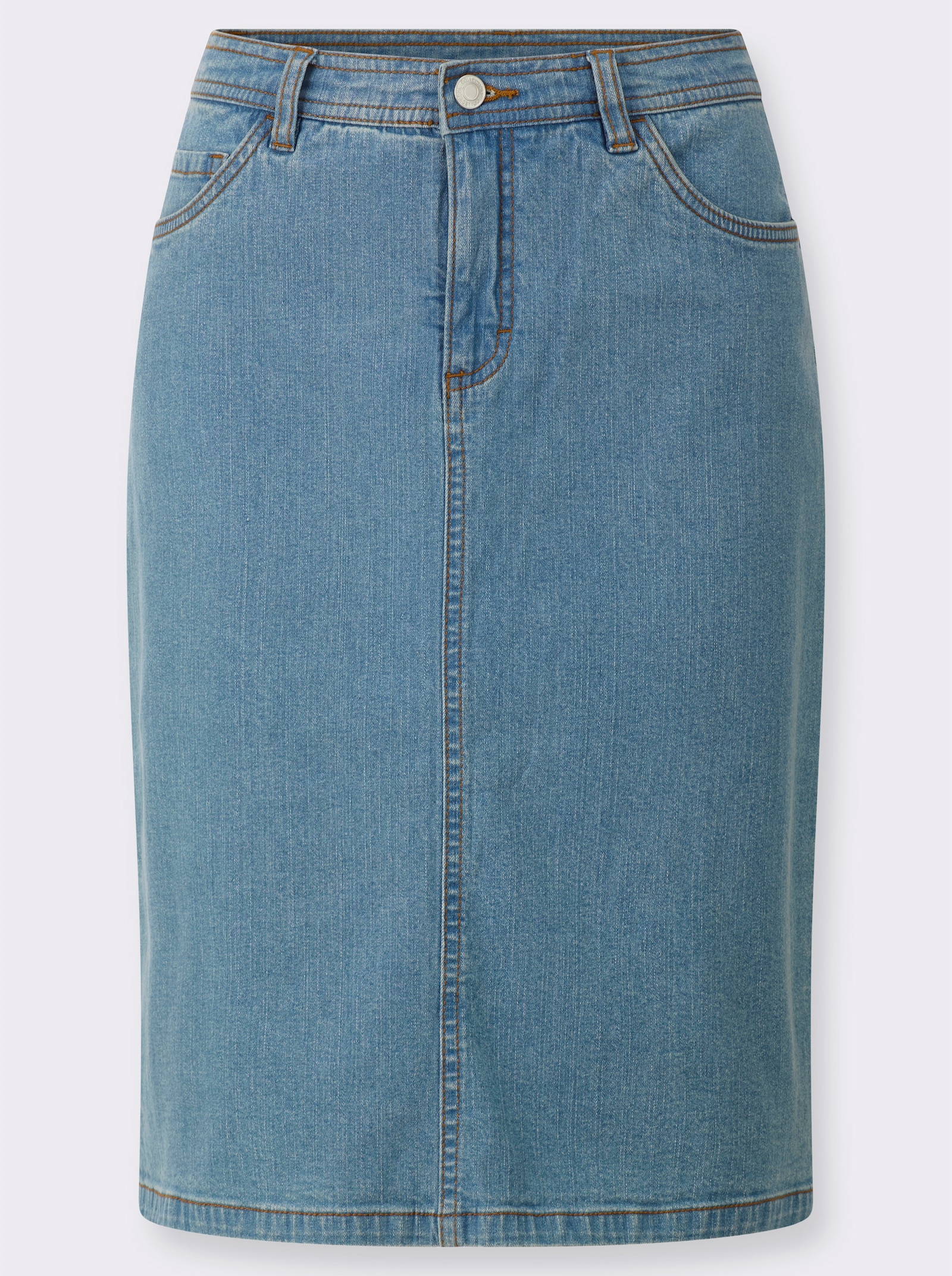 Jeansrock in 5-Pocket-Form - blue-bleached