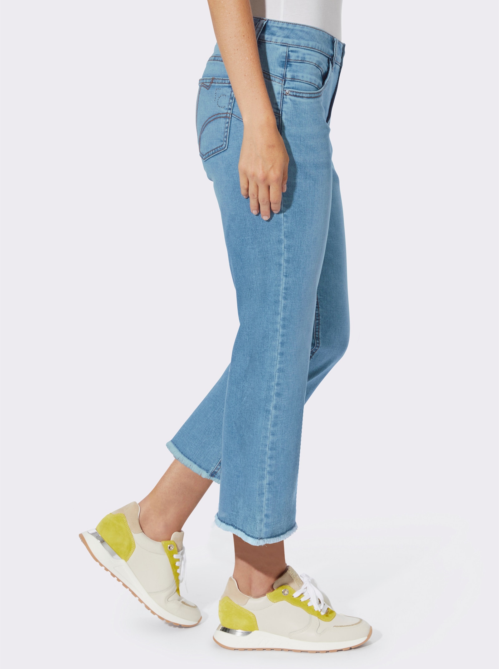 heine Jean push-up avec broderie et petites pierres fantaisie - bleu blanchi