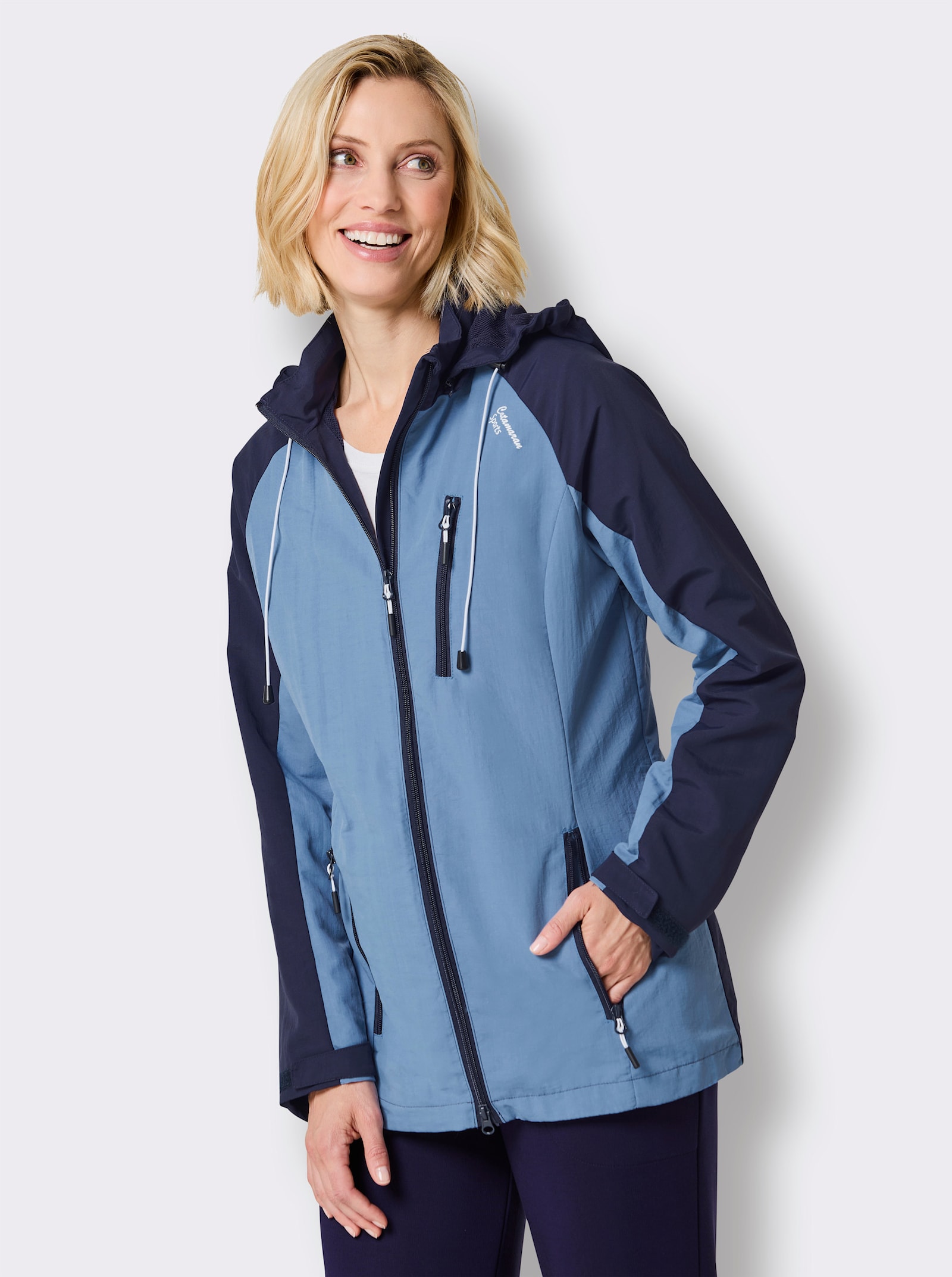 Catamaran Sports Funktionsjacke mit 1 Reißverschluss-Innentasche - mittelblau-marine