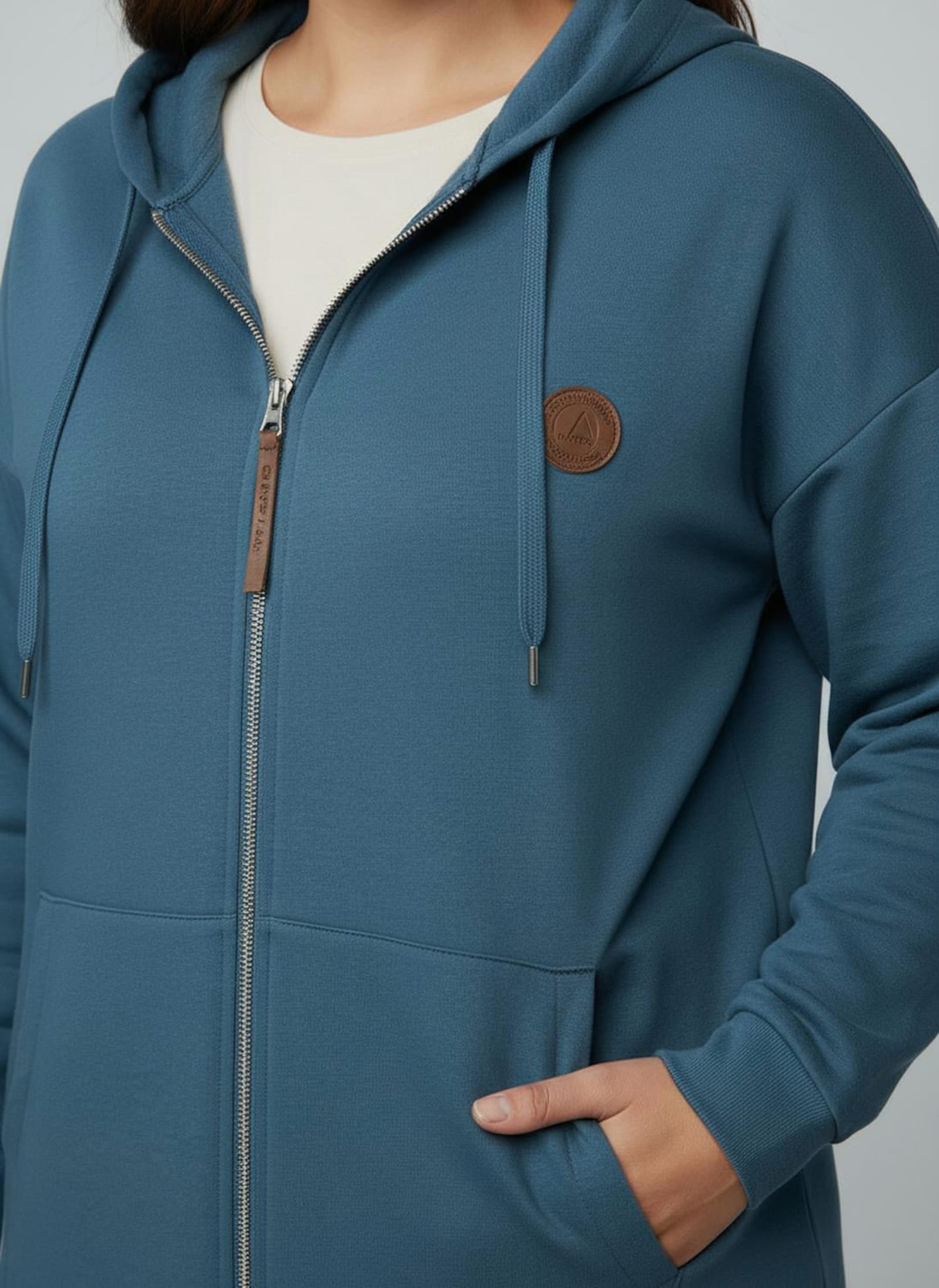 Sweatjacke mit 2-Wege-Reißverschluss - topas